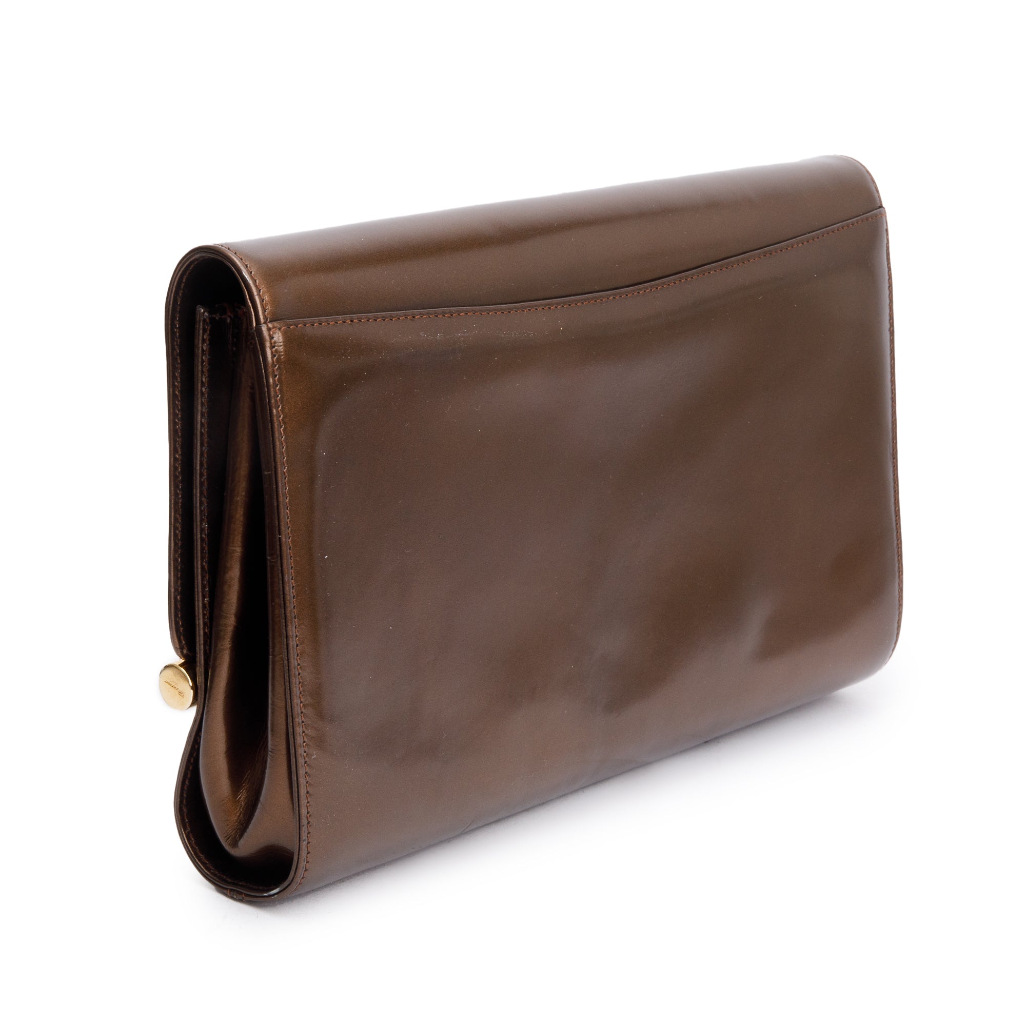 Ferragamo Metallic Brown Smooth Calfskin Leather Crossbody Bag