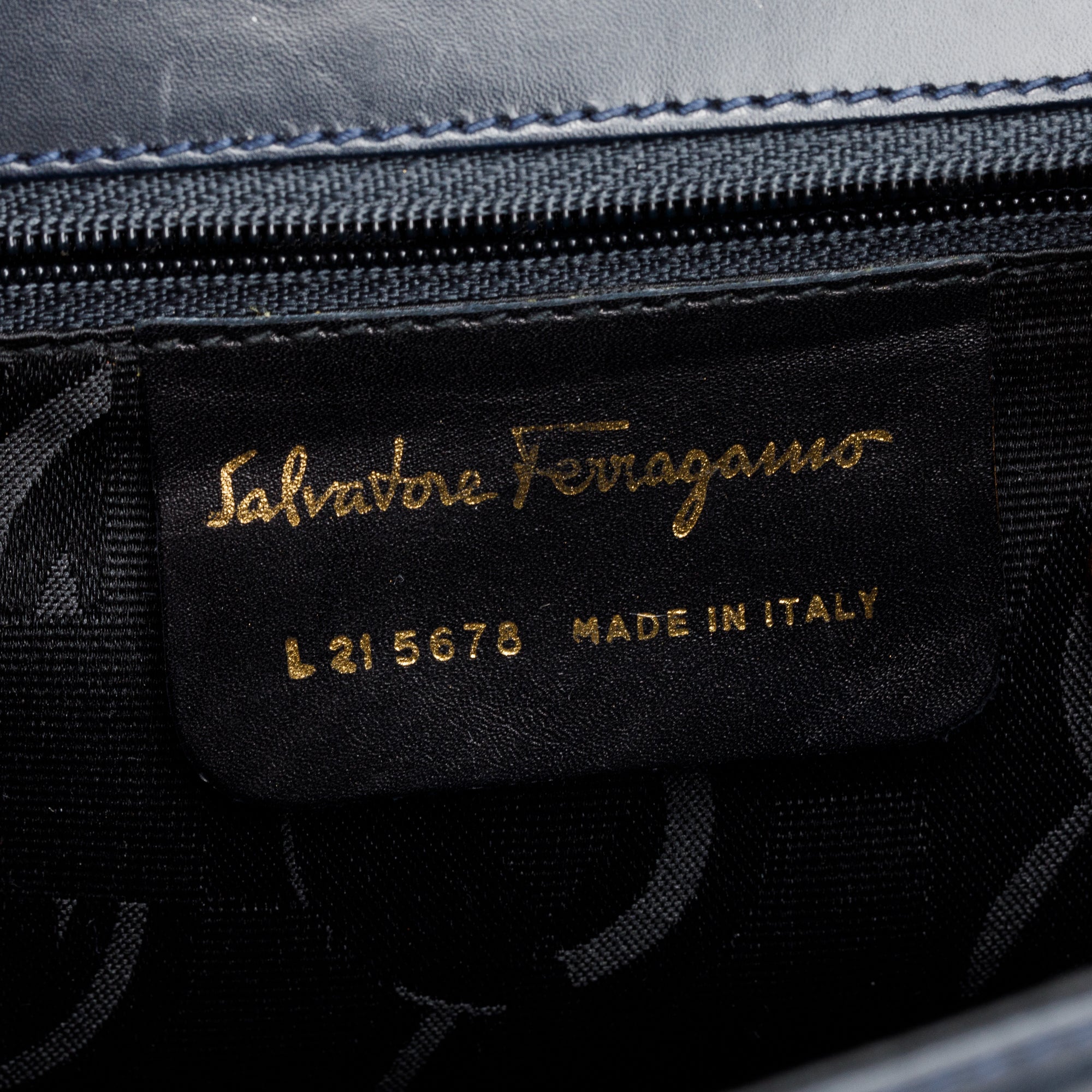 Ferragamo Navy Smooth Calfskin Leather Vara Bow Crossbody Bag