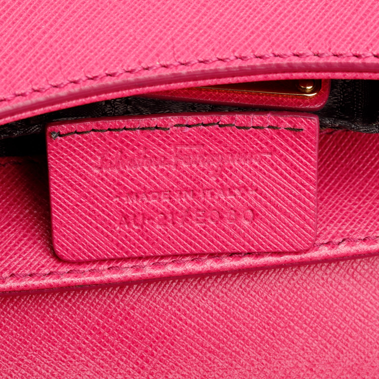 Ferragamo Pink Calfskin Leather Double Gancini Flap Crossbody Bag