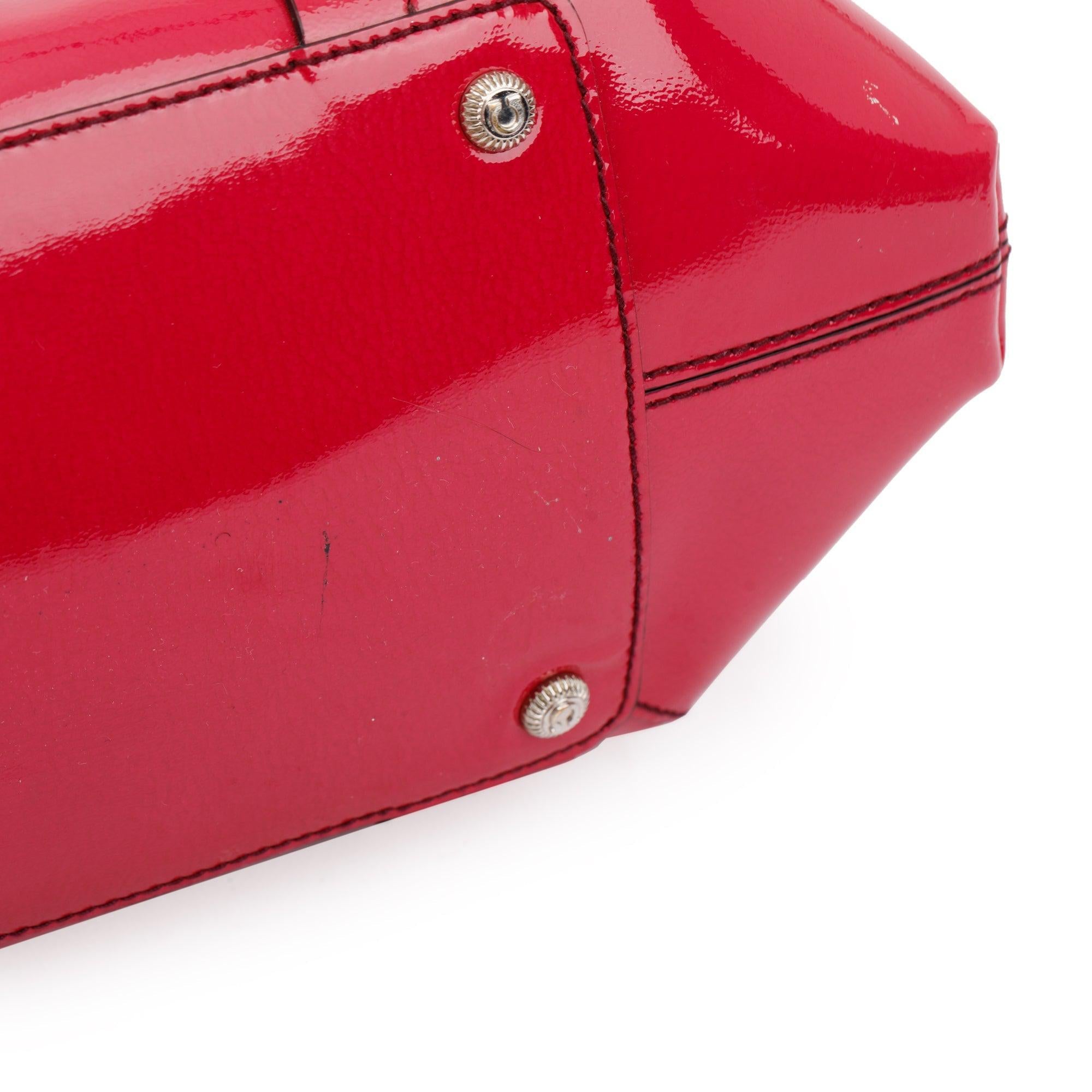 Ferragamo Pink Patent Leather Gancini Studded Tote