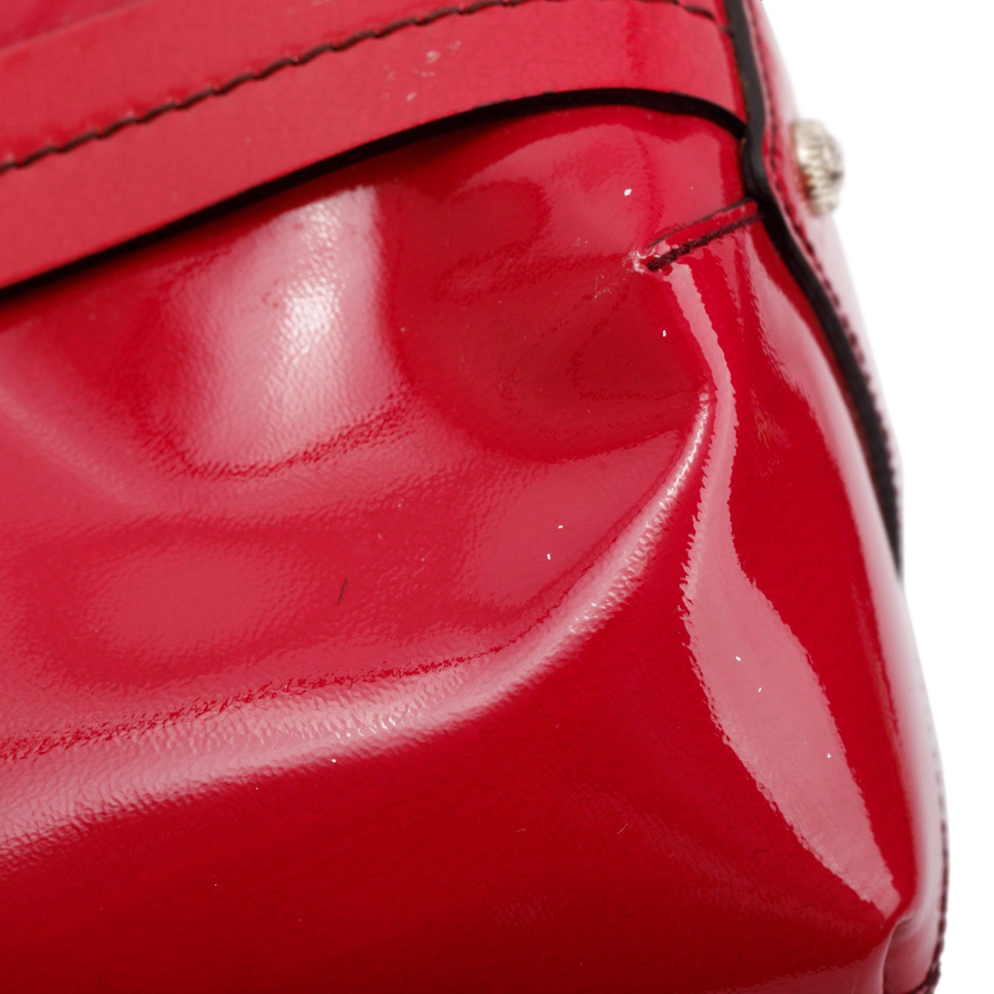 Ferragamo Pink Patent Leather Gancini Studded Tote