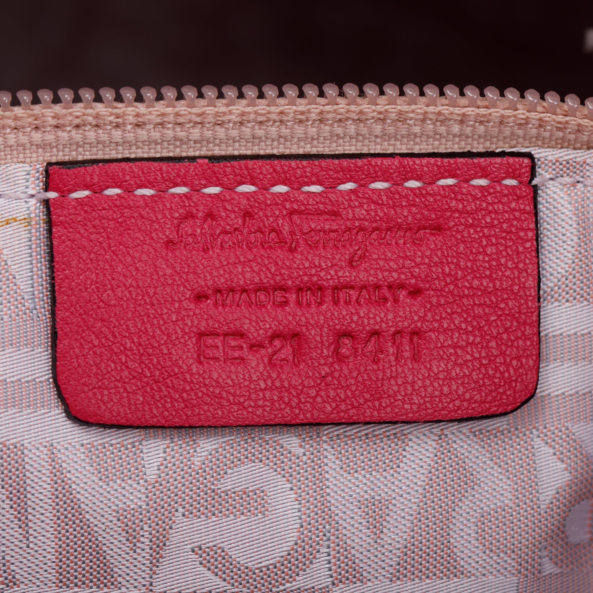 Ferragamo Pink Patent Leather Gancini Studded Tote