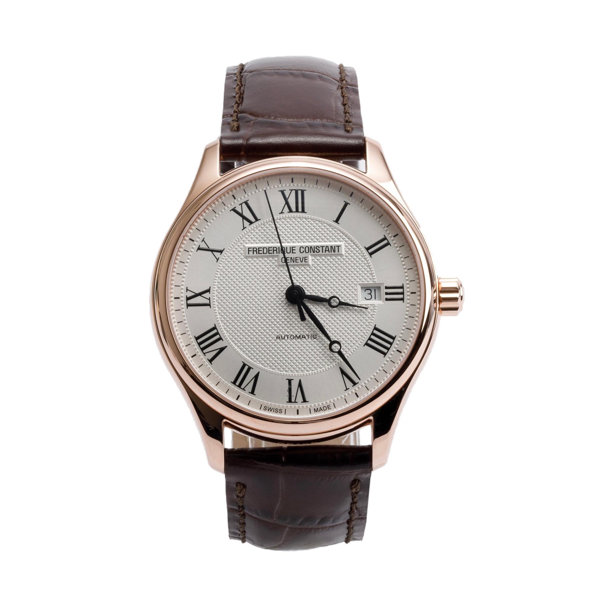 Frederique Constant Rose Gold Plated Stainless Steel Classics 40MM Automatic Watch w/ Box & Papers