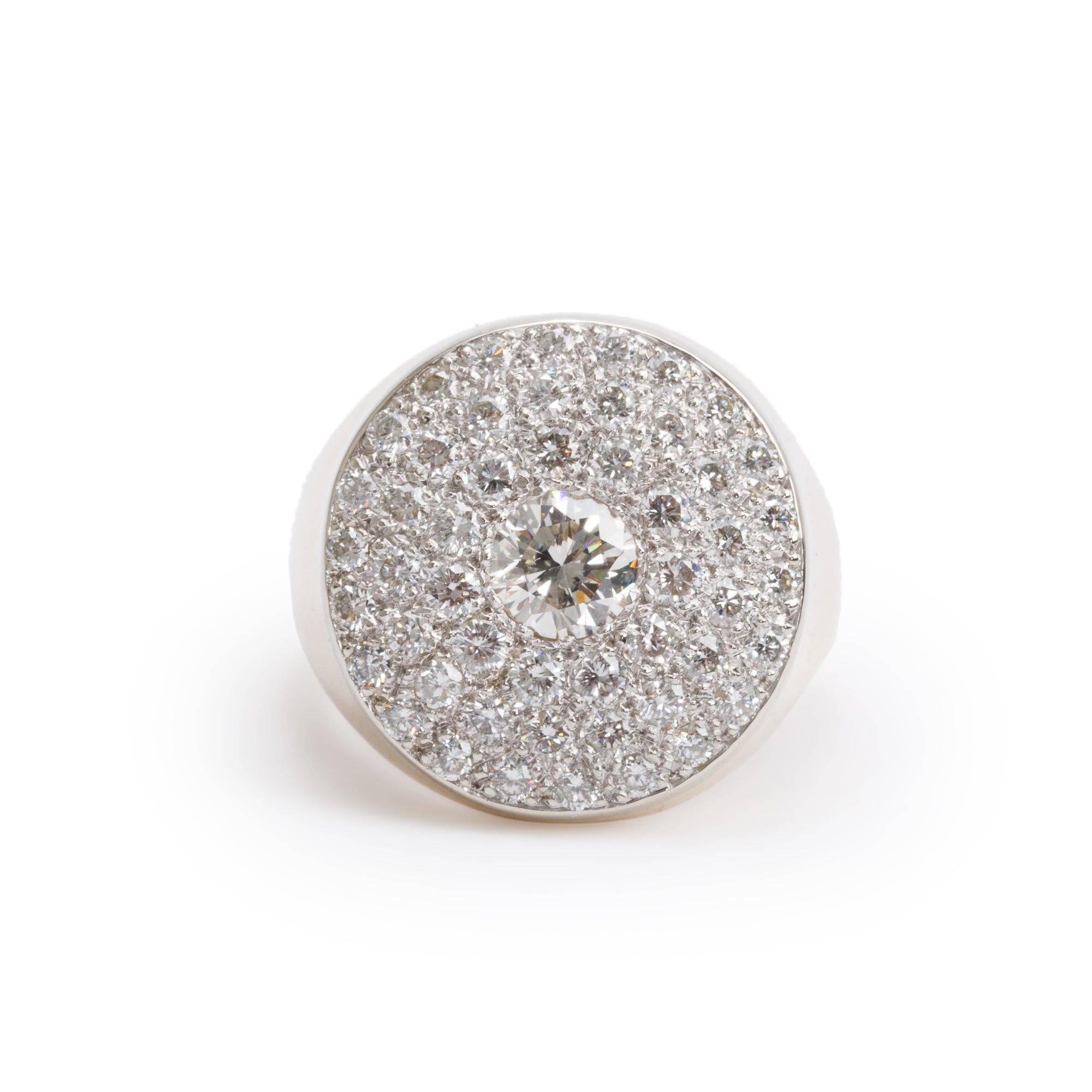 Gents 14k Yellow & White Gold 2.73 tcw. Pave Diamond Ring, Size 10.25