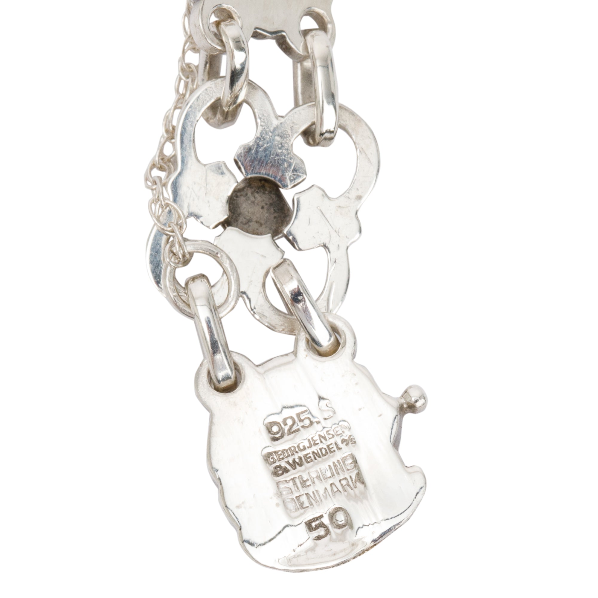 Georg Jensen Sterling Silver #50 Floral Station Bracelet