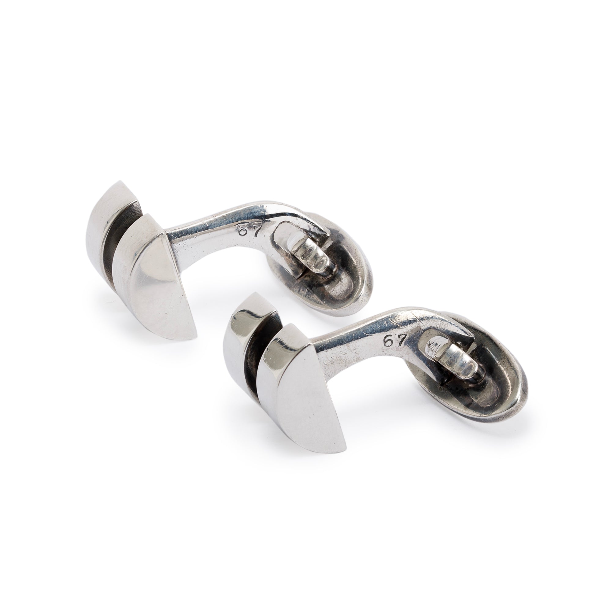 Georg Jensen Sterling Silver No. 67 Cufflinks by Sigvard Bernadotte