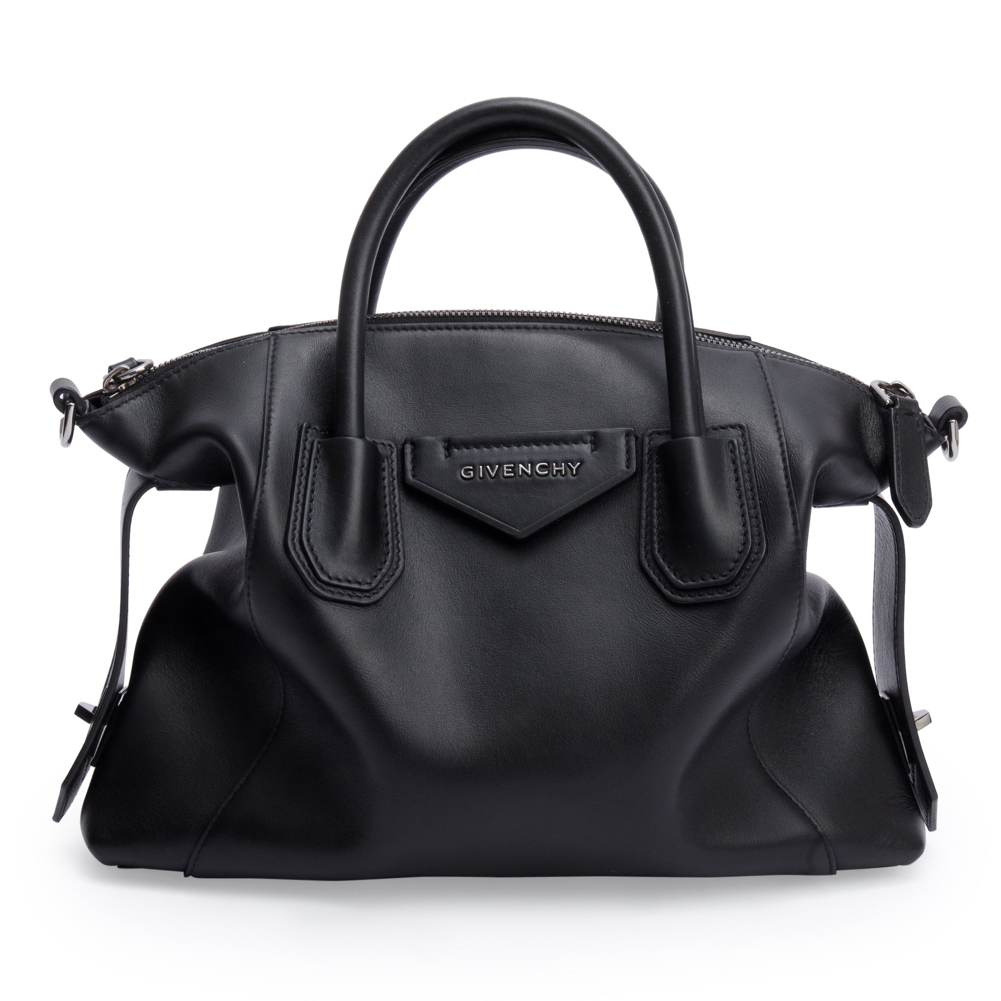 Givenchy 2020 Black Calfskin Leather Small Soft Antigona Tote w/ Strap