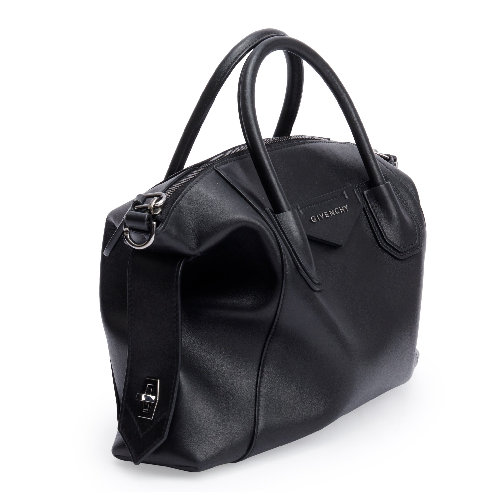 Givenchy 2020 Black Calfskin Leather Small Soft Antigona Tote w/ Strap