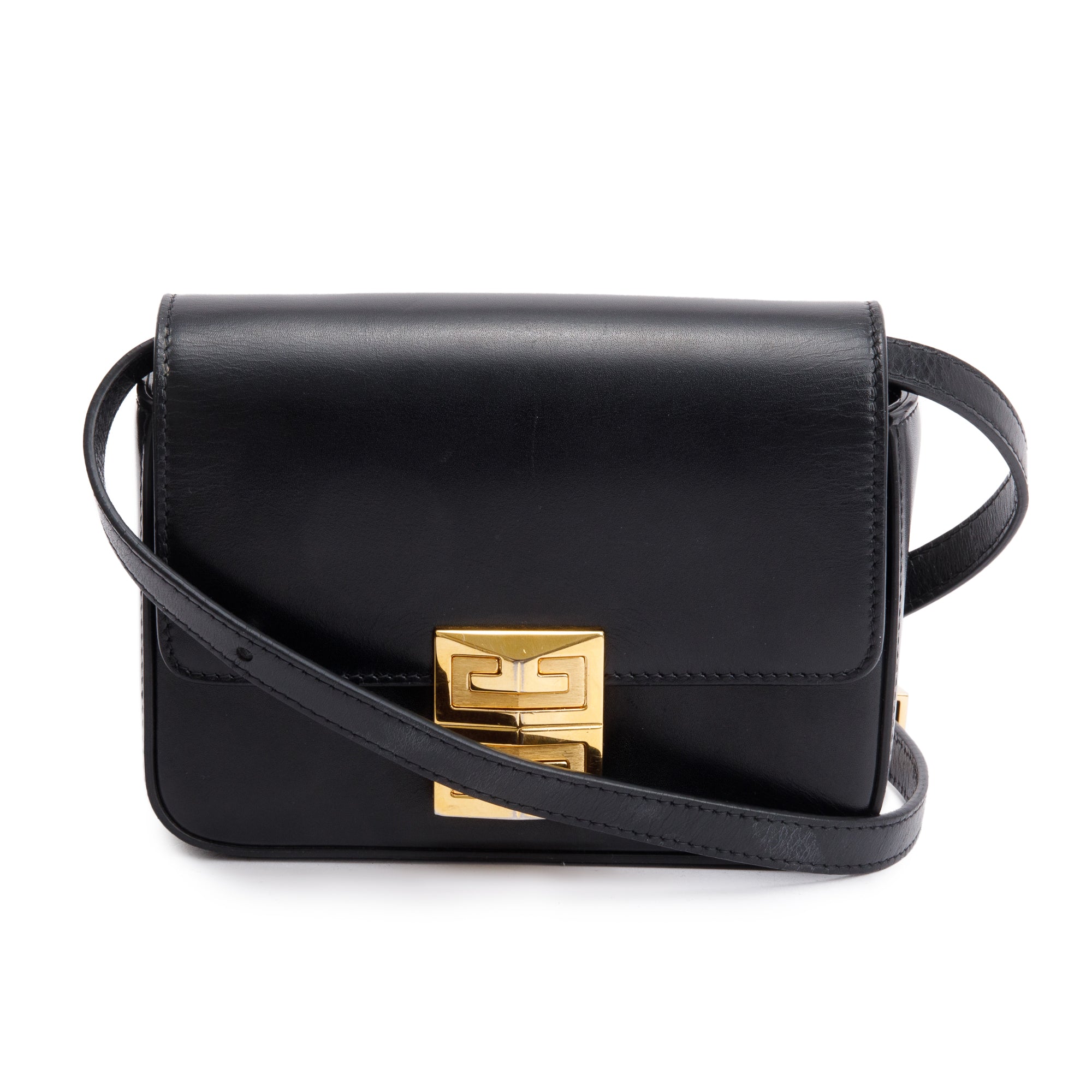 Givenchy 2021 Black Box Leather Small 4G Crossbody Bag