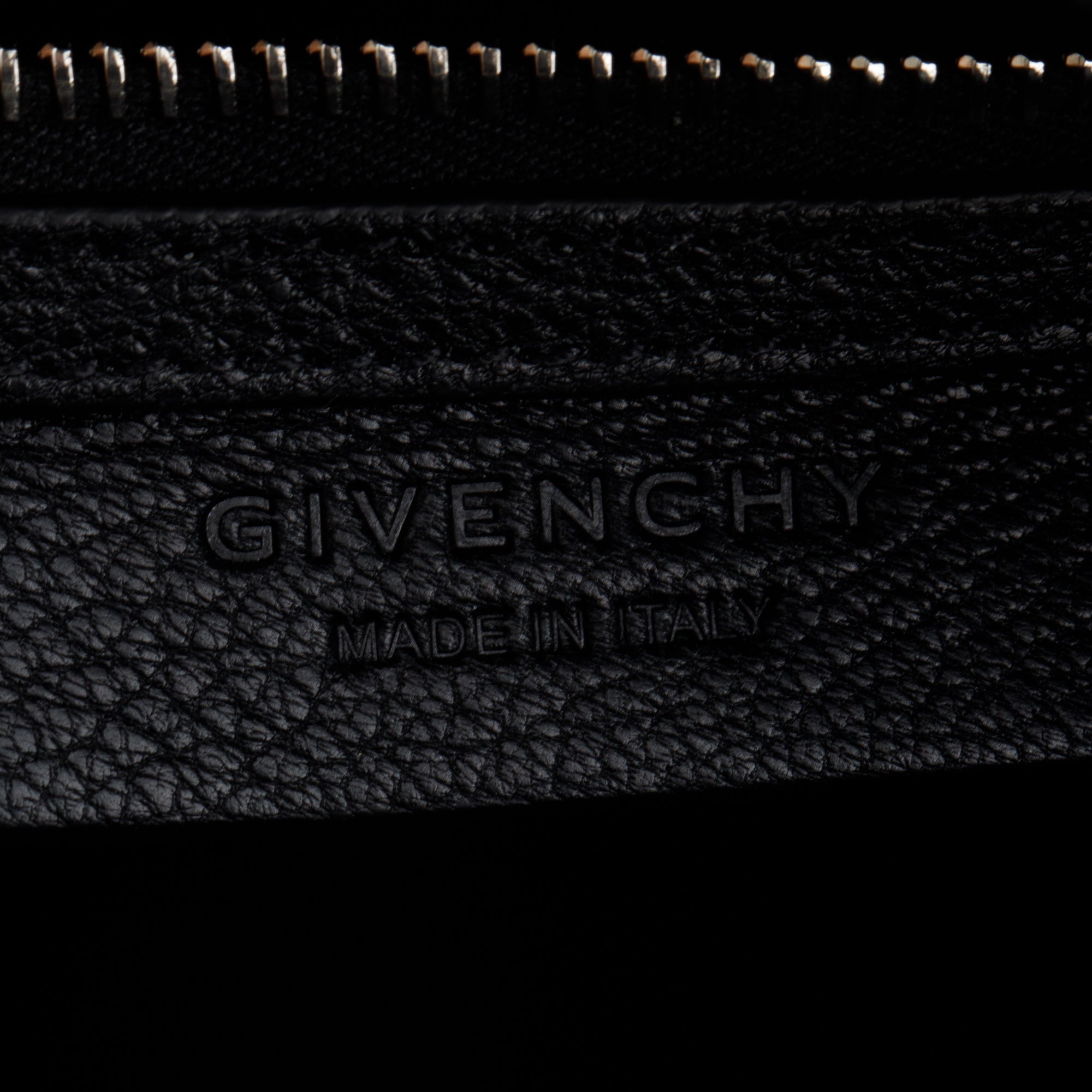 Givenchy 2022 Black Grained Leather Mini Antigona Bag w/ Strap