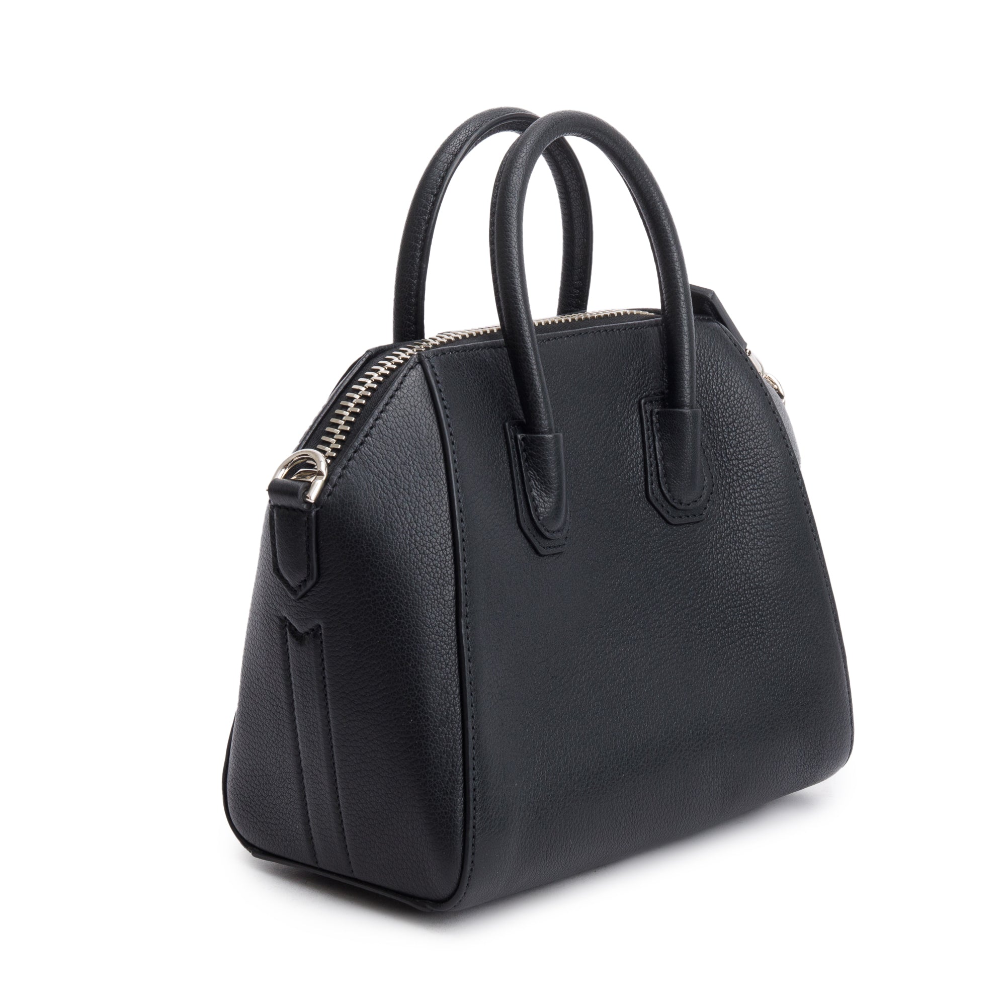 Givenchy 2022 Black Grained Leather Mini Antigona Bag w/ Strap