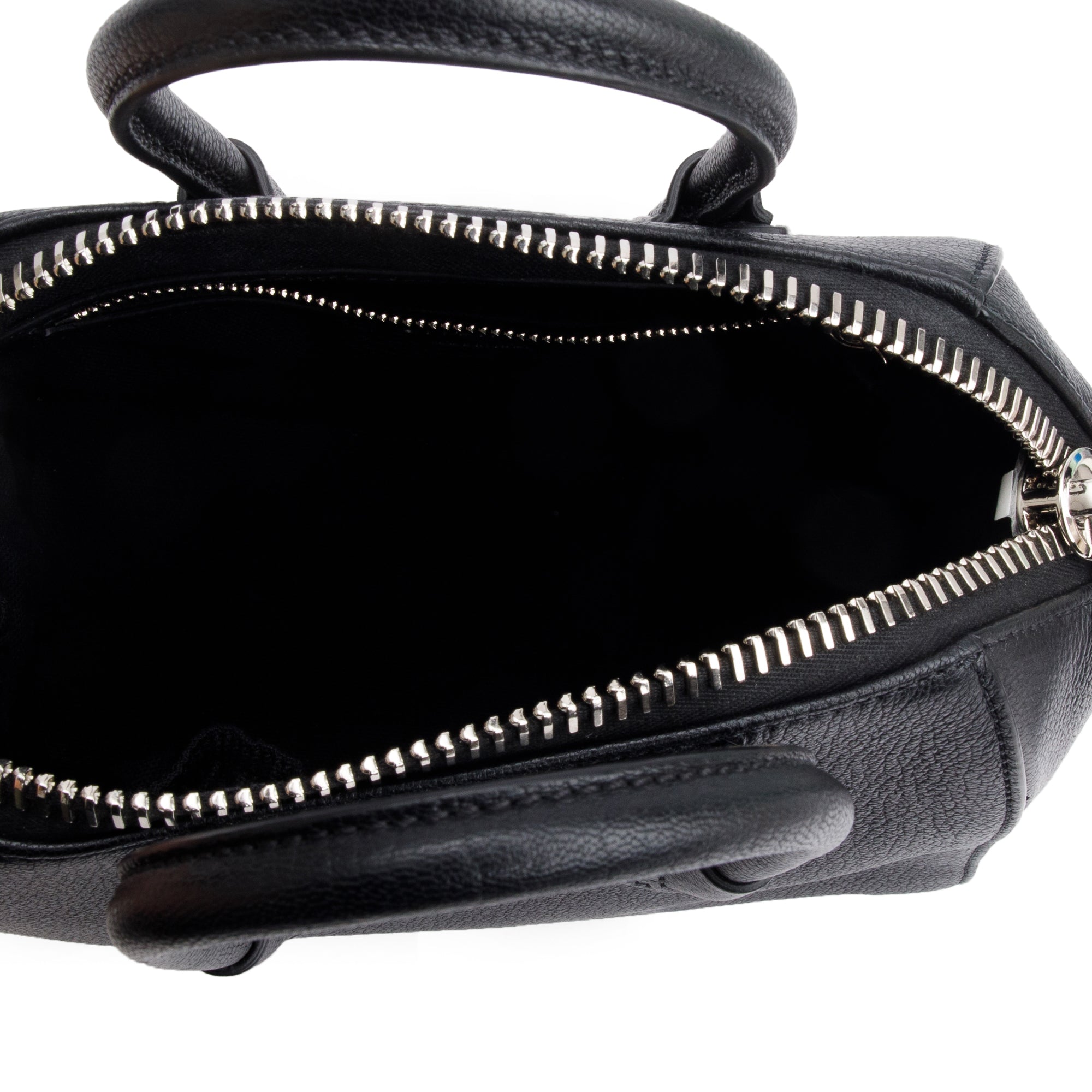 Givenchy 2022 Black Grained Leather Mini Antigona Bag w/ Strap