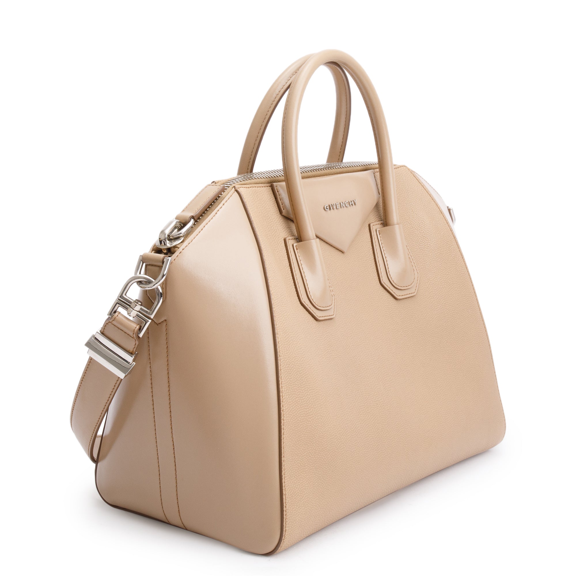 Givenchy Beige Grained/Smoothe Calfskin Leather Medium Antigona Bag