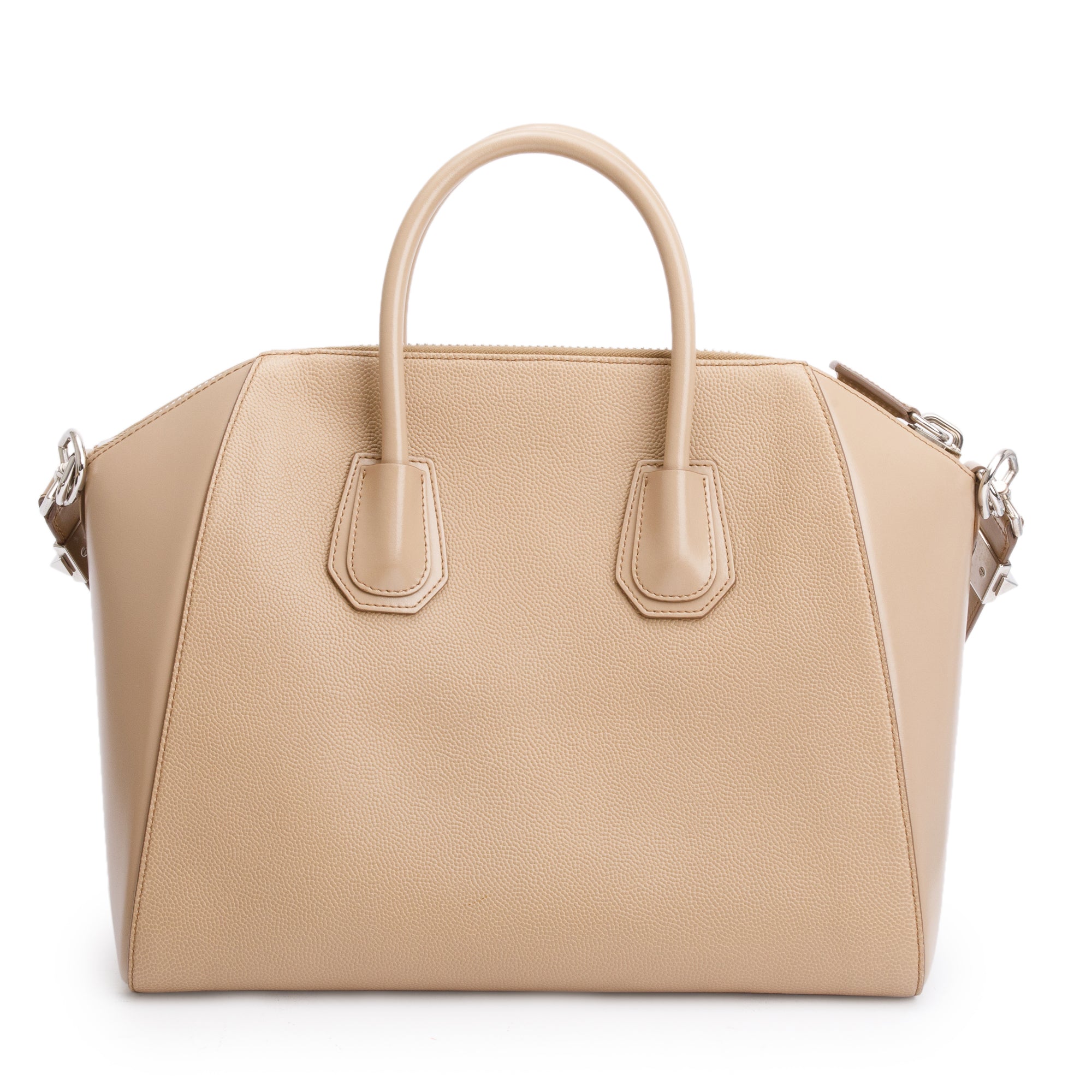 Givenchy Beige Grained/Smoothe Calfskin Leather Medium Antigona Bag
