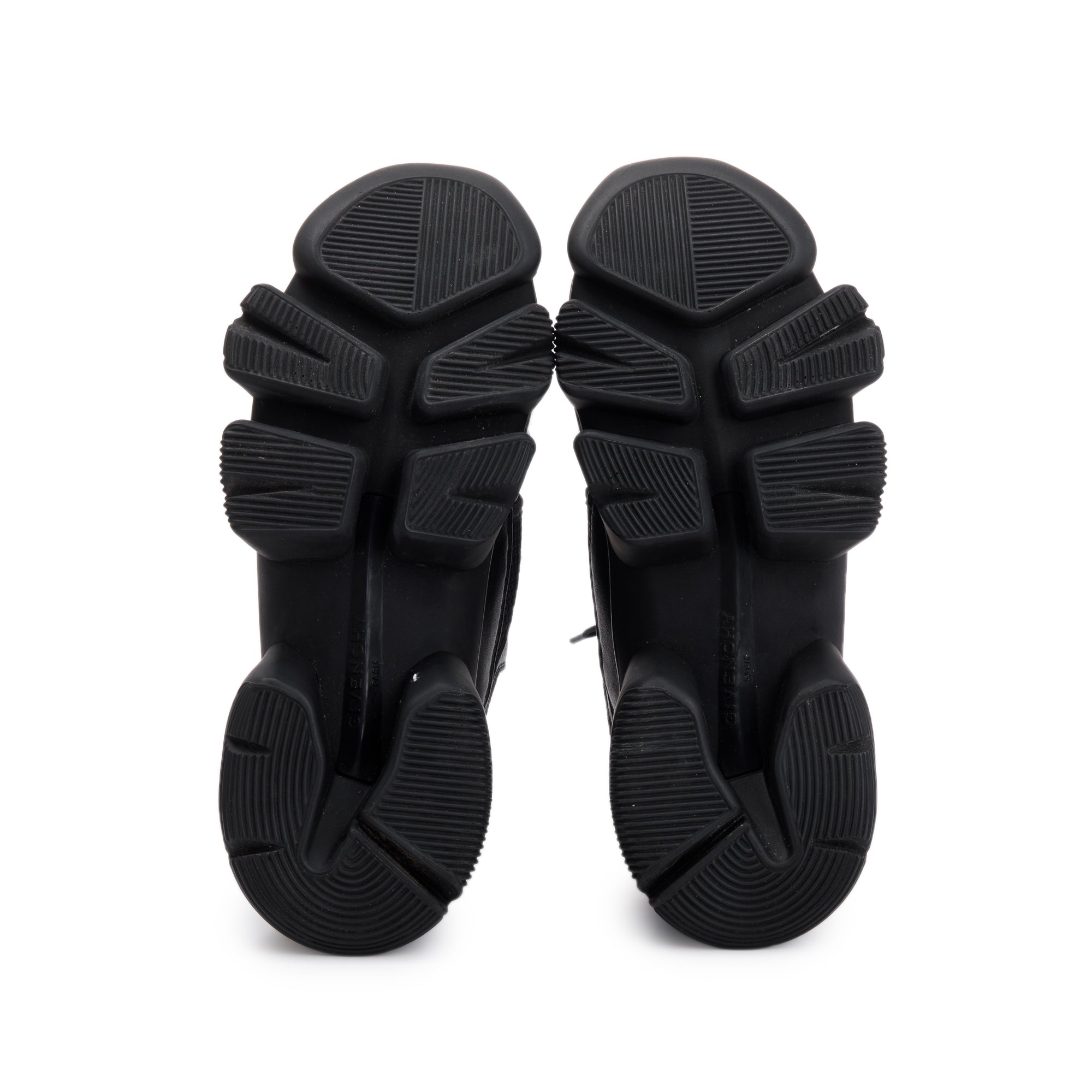 Givenchy Black Calfskin Leather & Fabric Neoprene Jaw Low Sneakers, Size 41