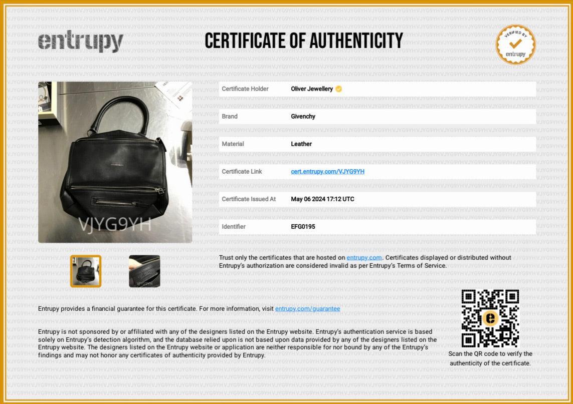 Givenchy Black Calfskin Leather Medium Pandora Leather Satchel