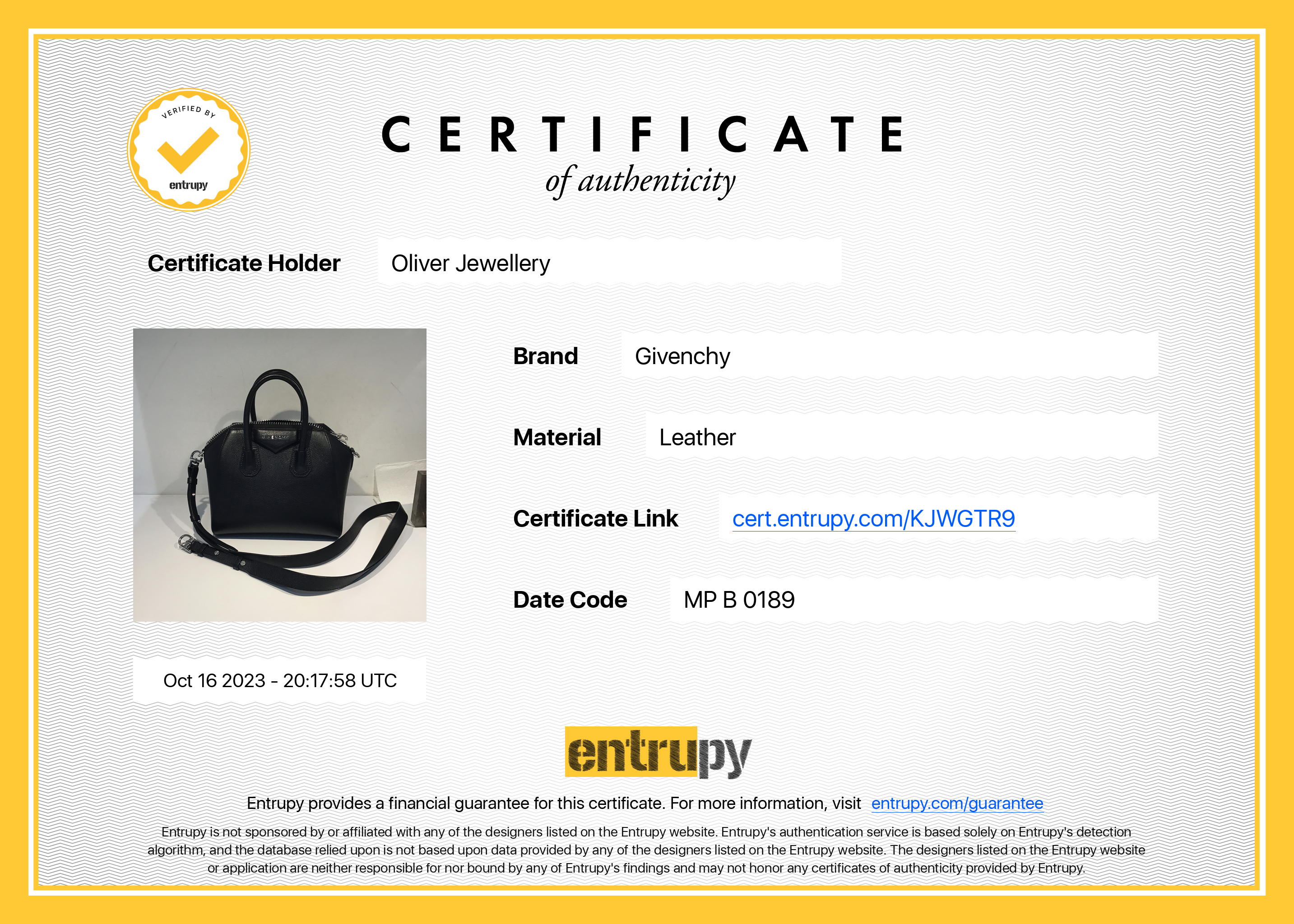 Givenchy Black Calfskin Leather Mini Antigona Bag w/ Strap