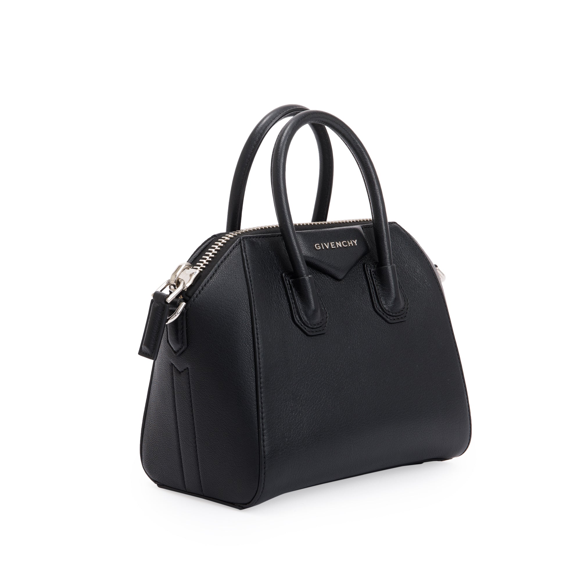 Givenchy Black Calfskin Leather Mini Antigona Bag w/ Strap