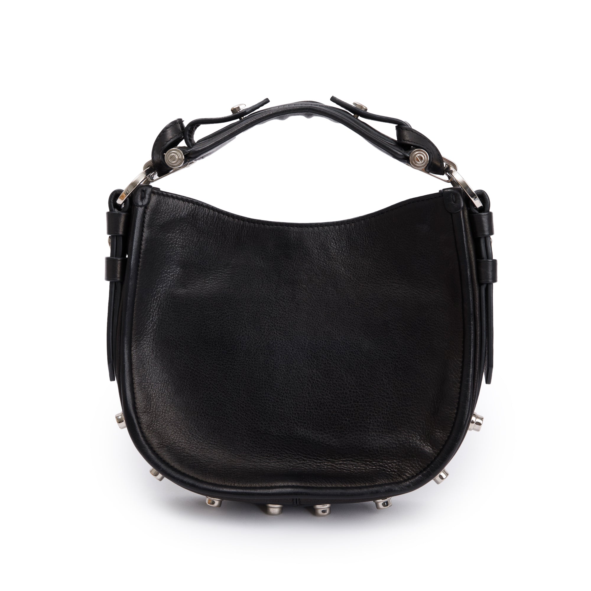 Givenchy Black Calfskin Leather Mini Studded Obsedia Hobo Crossbody Bag