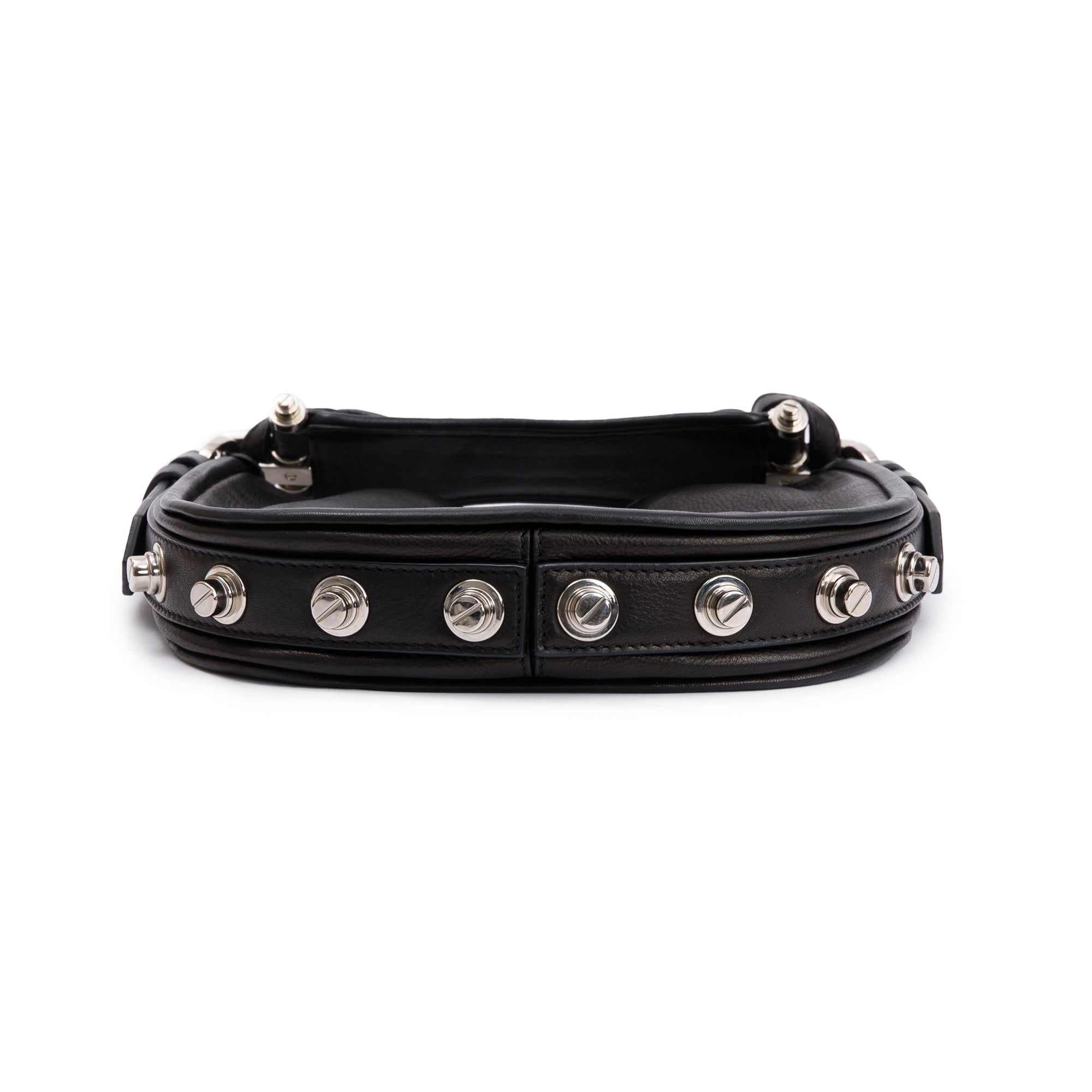 Givenchy Black Calfskin Leather Mini Studded Obsedia Hobo Crossbody Bag