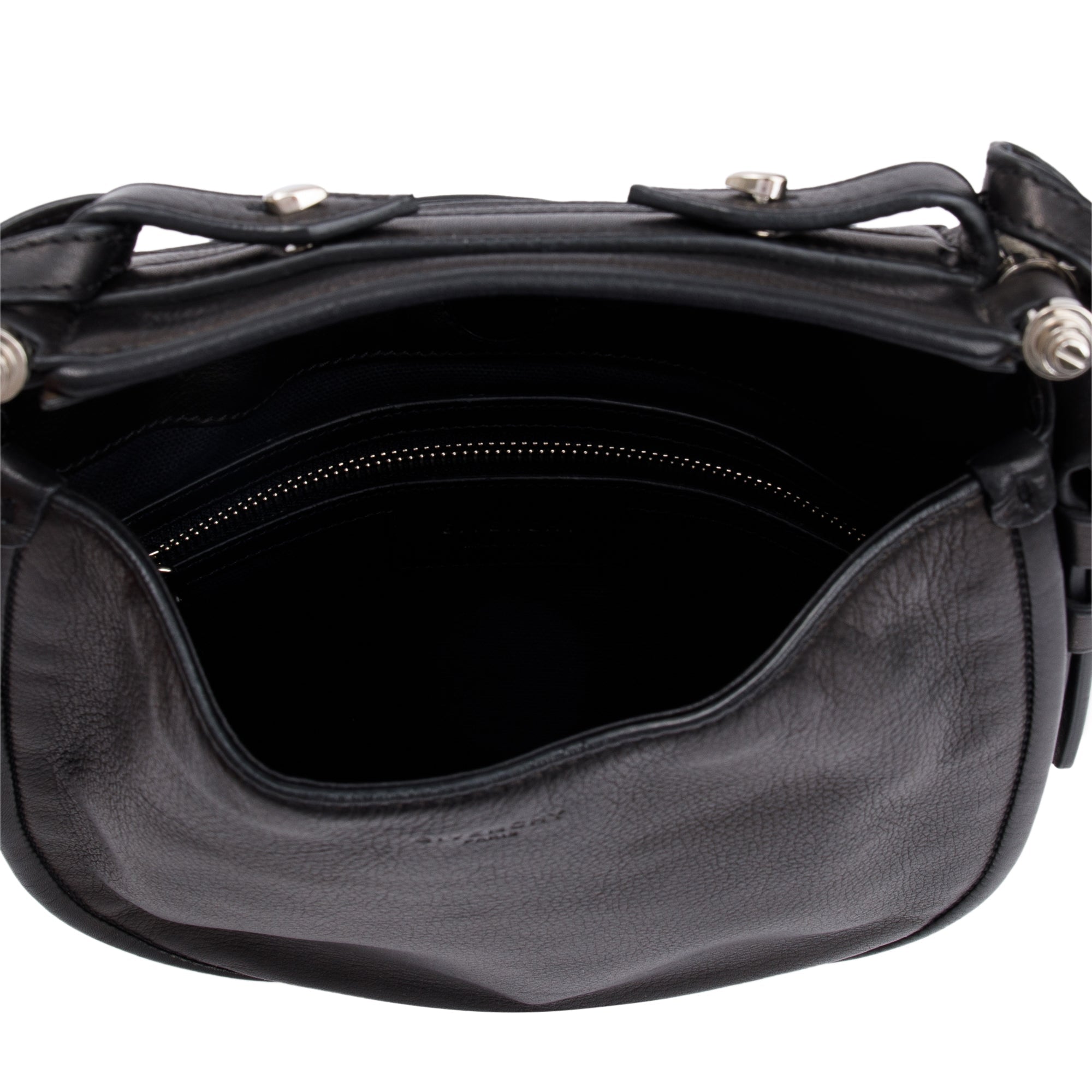 Givenchy Black Calfskin Leather Mini Studded Obsedia Hobo Crossbody Bag