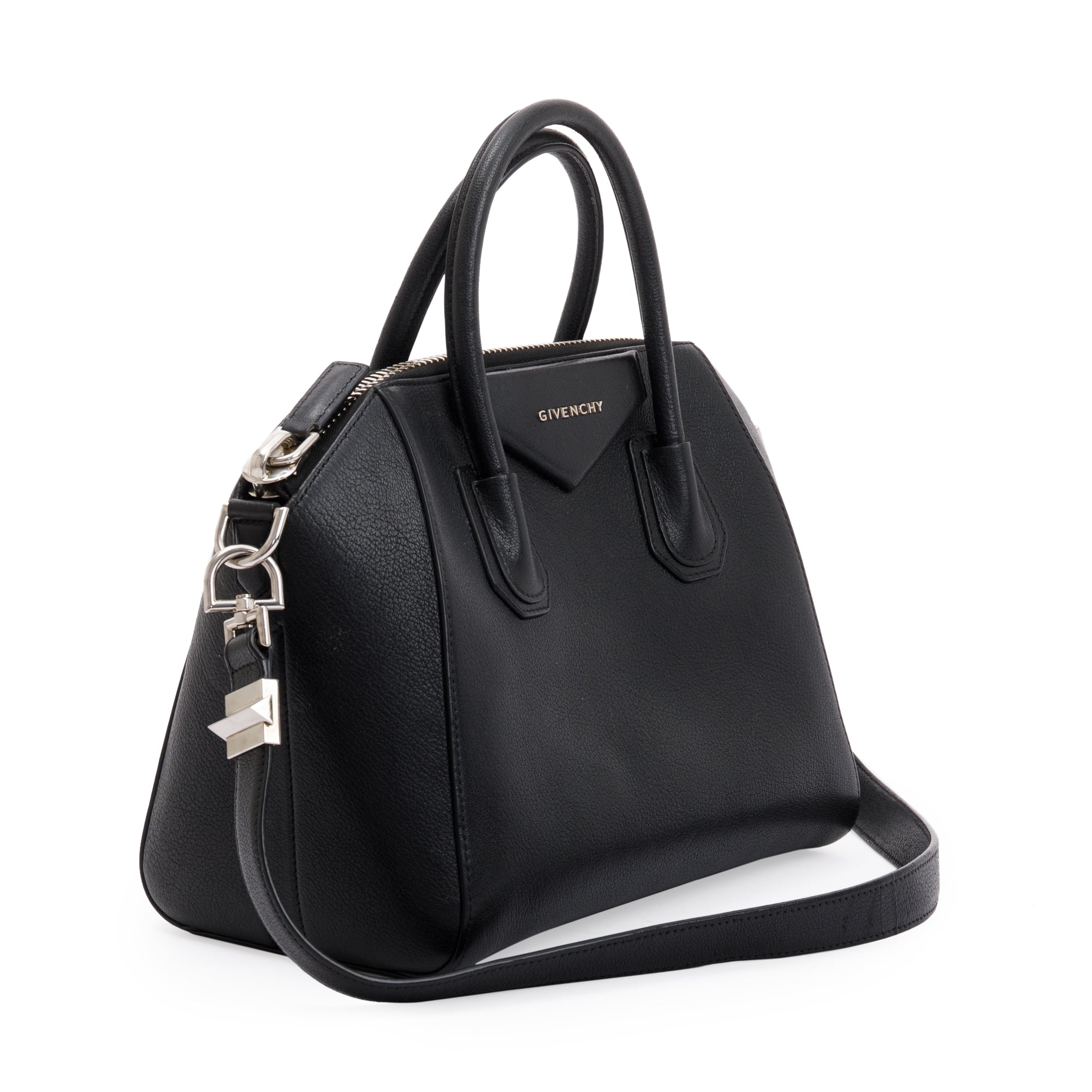 Givenchy Black Grained Calfskin Small Antigona Bag