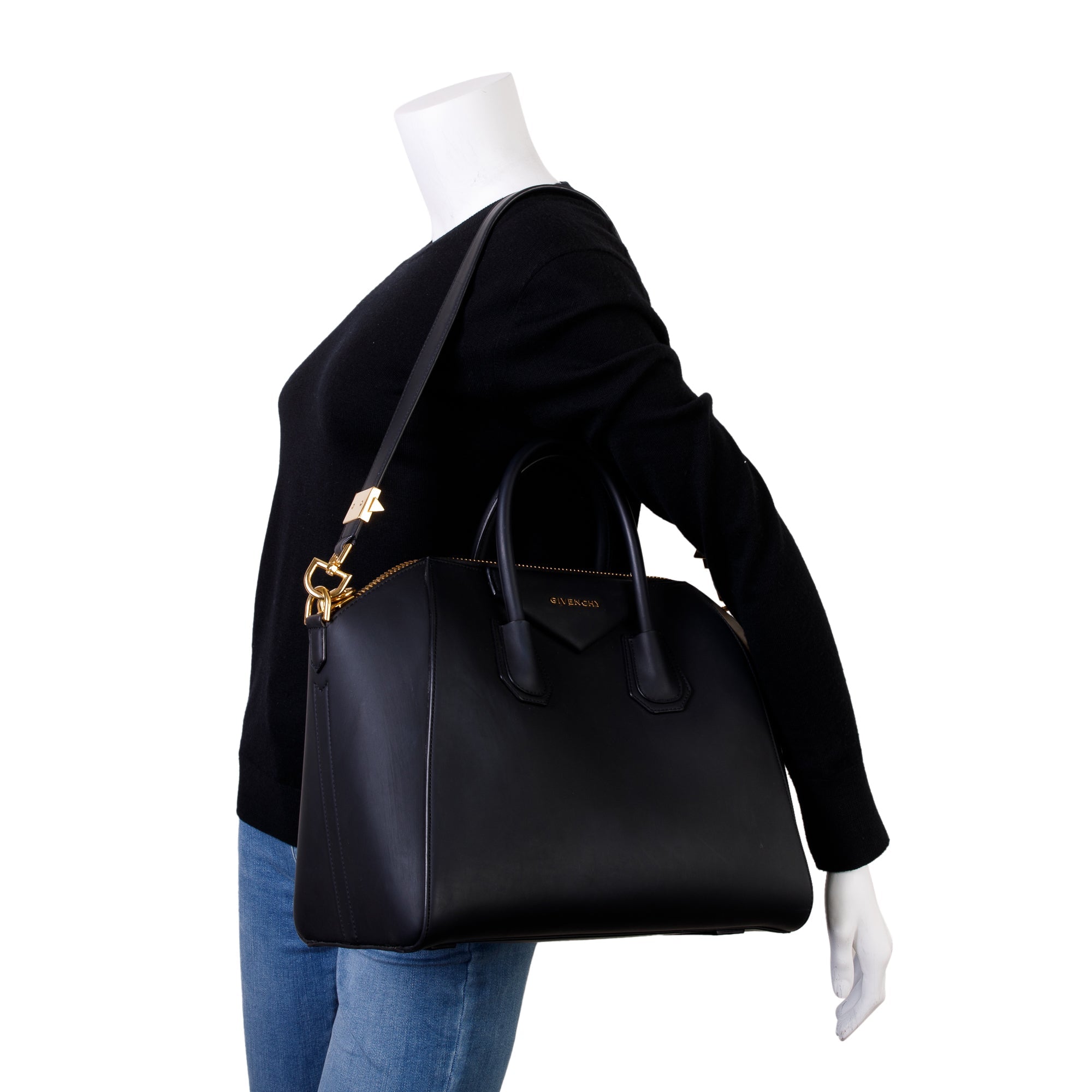 Givenchy Black Matte Leather Medium Antigona Bag