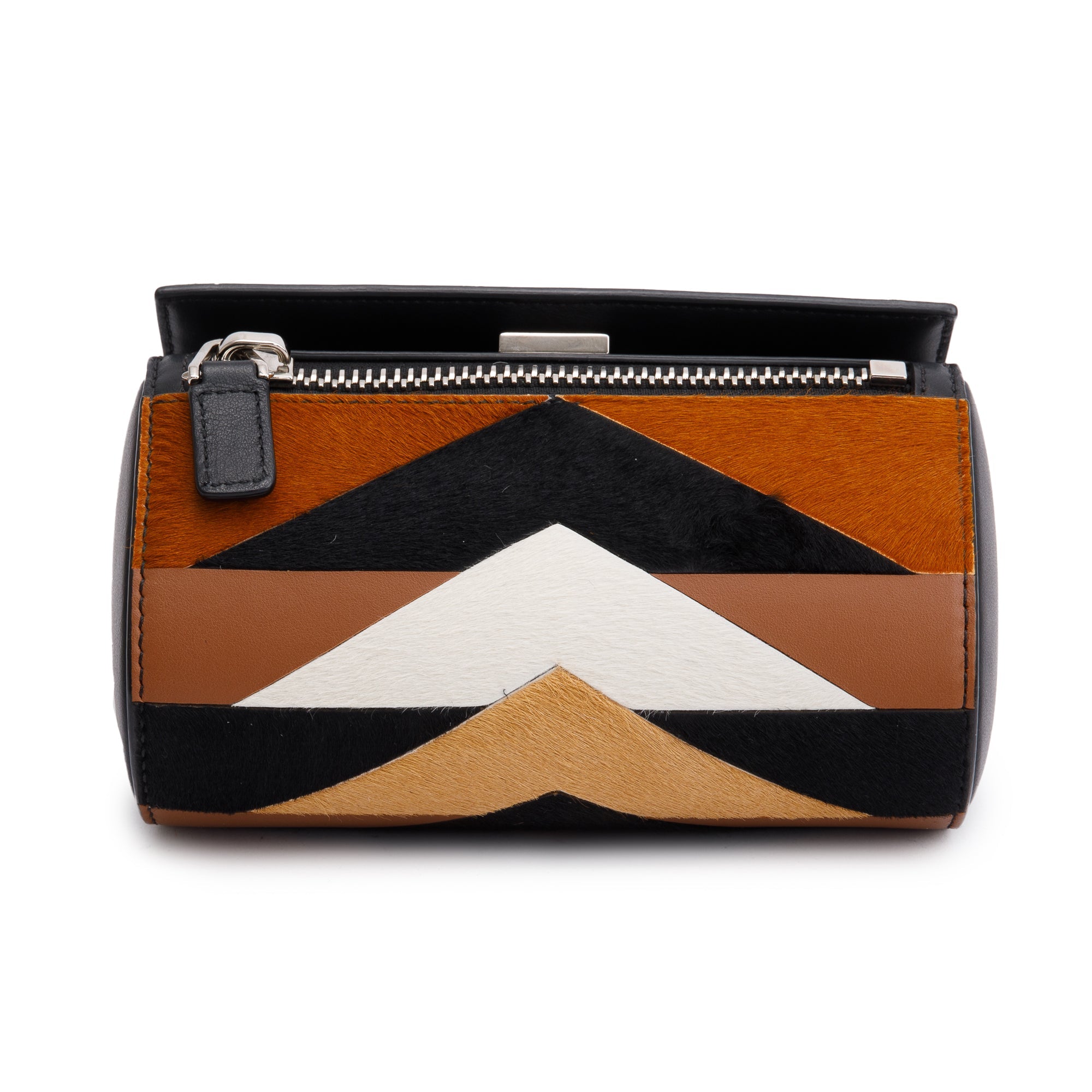 Givenchy Black Multicolor Cow Hair Calfskin Mini Pandora Box Crossbody Bag