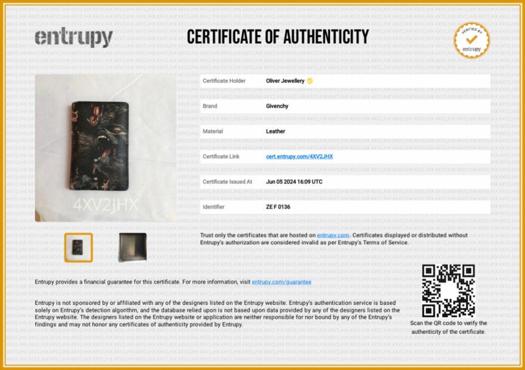 Givenchy Black Multicolor Screaming Monkey Print Card Holder w/ Box