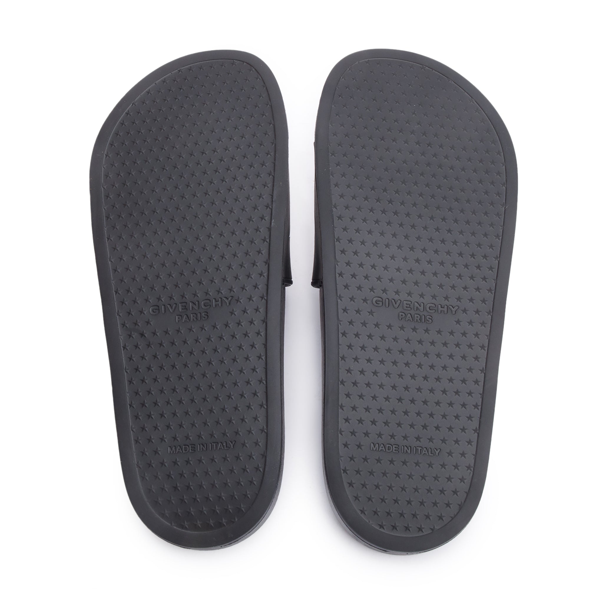Givenchy Black Rubber Logo Slides, Size 39
