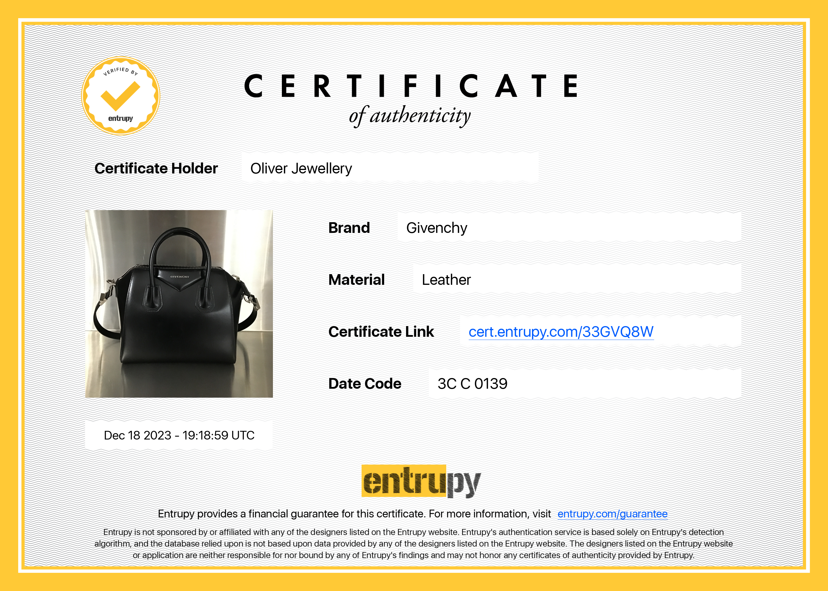 Givenchy Black Smooth Calfskin Leather Small Antigona Bag