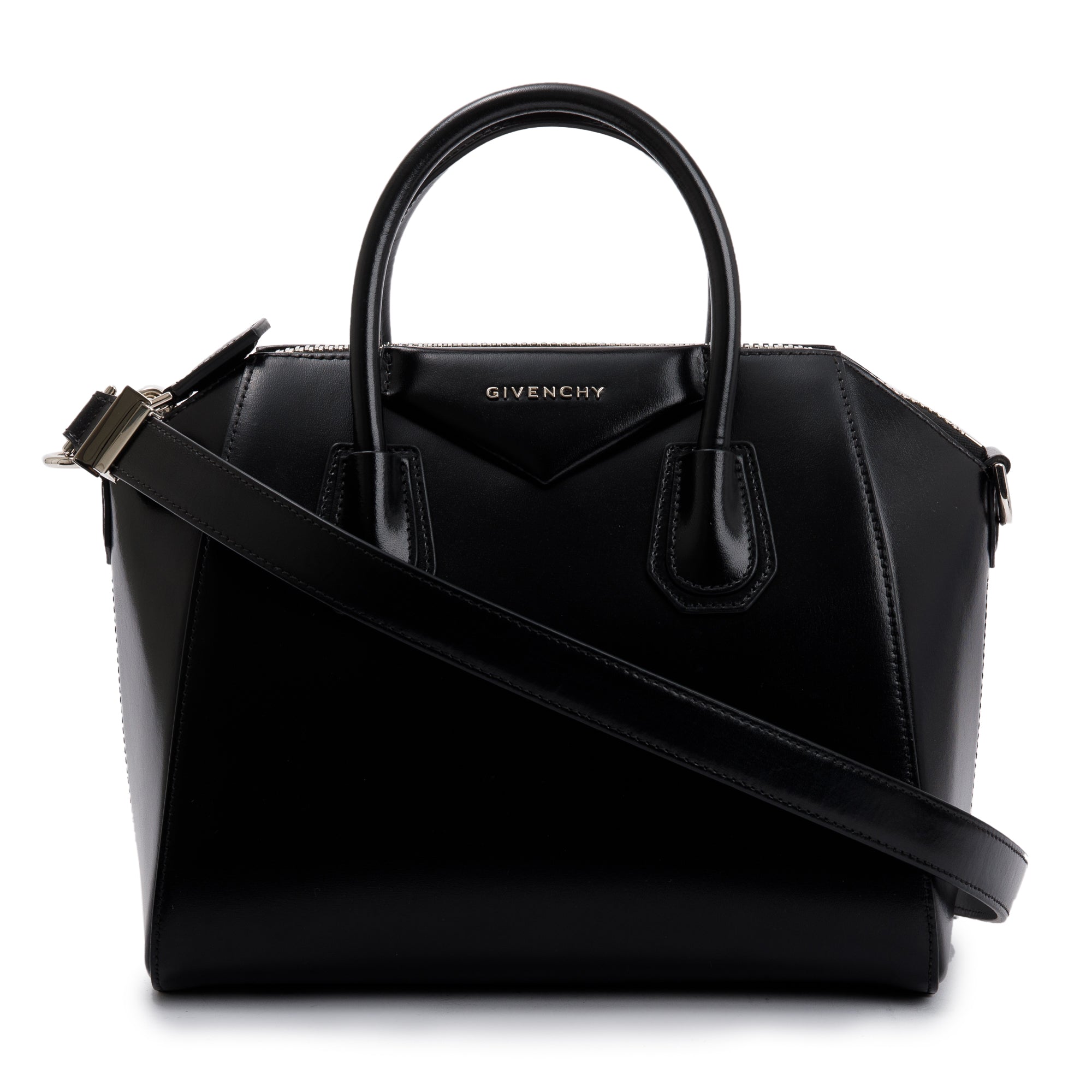 Givenchy Black Smooth Calfskin Leather Small Antigona Bag