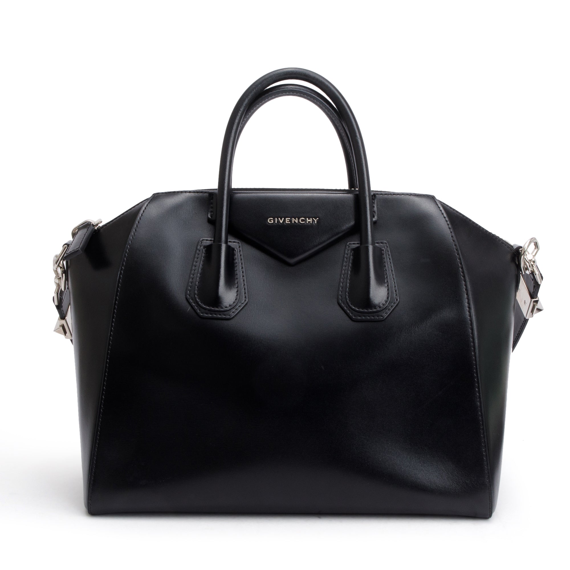 Givenchy Black Smooth Leather Medium Antigona Satchel