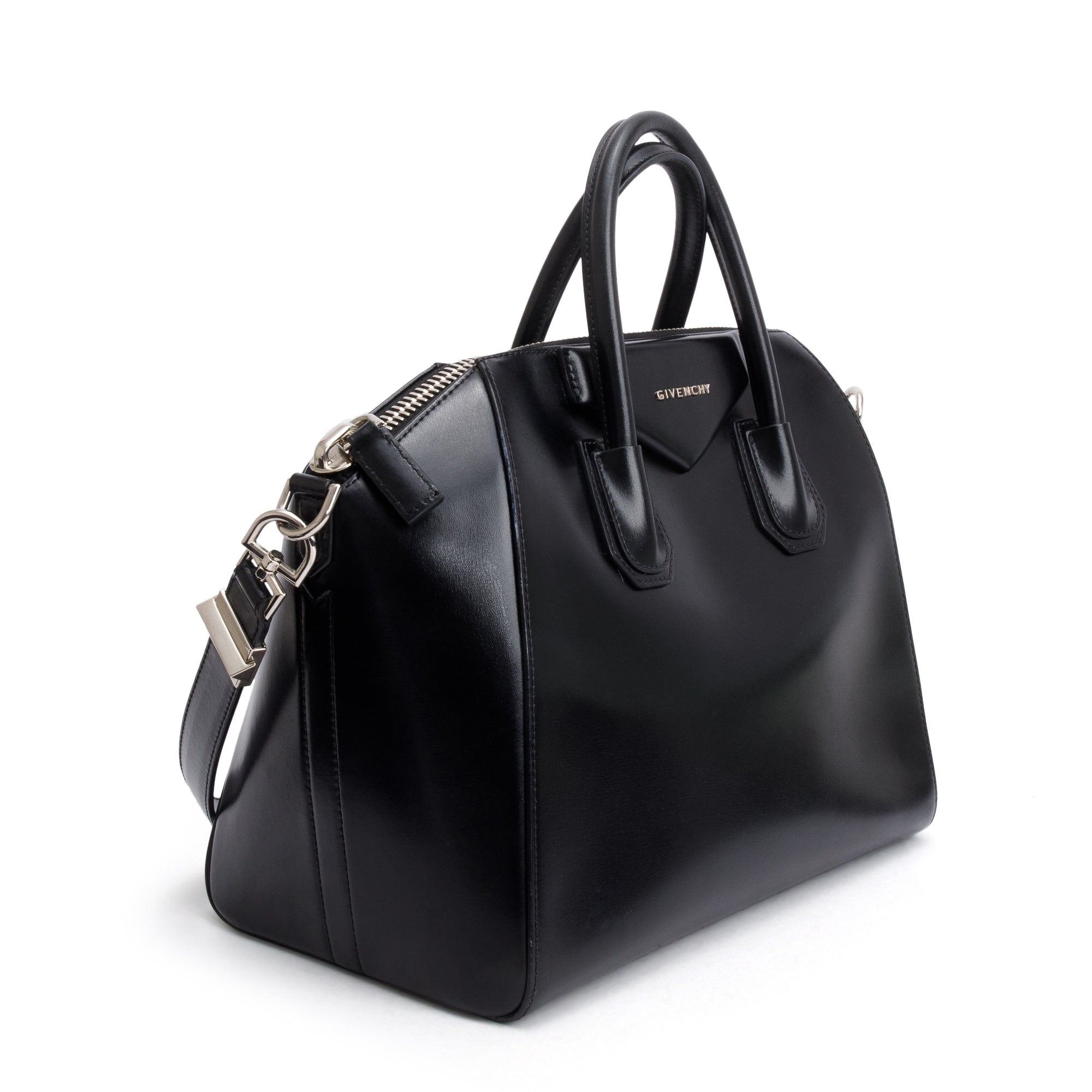 Givenchy Black Smooth Leather Medium Antigona Satchel