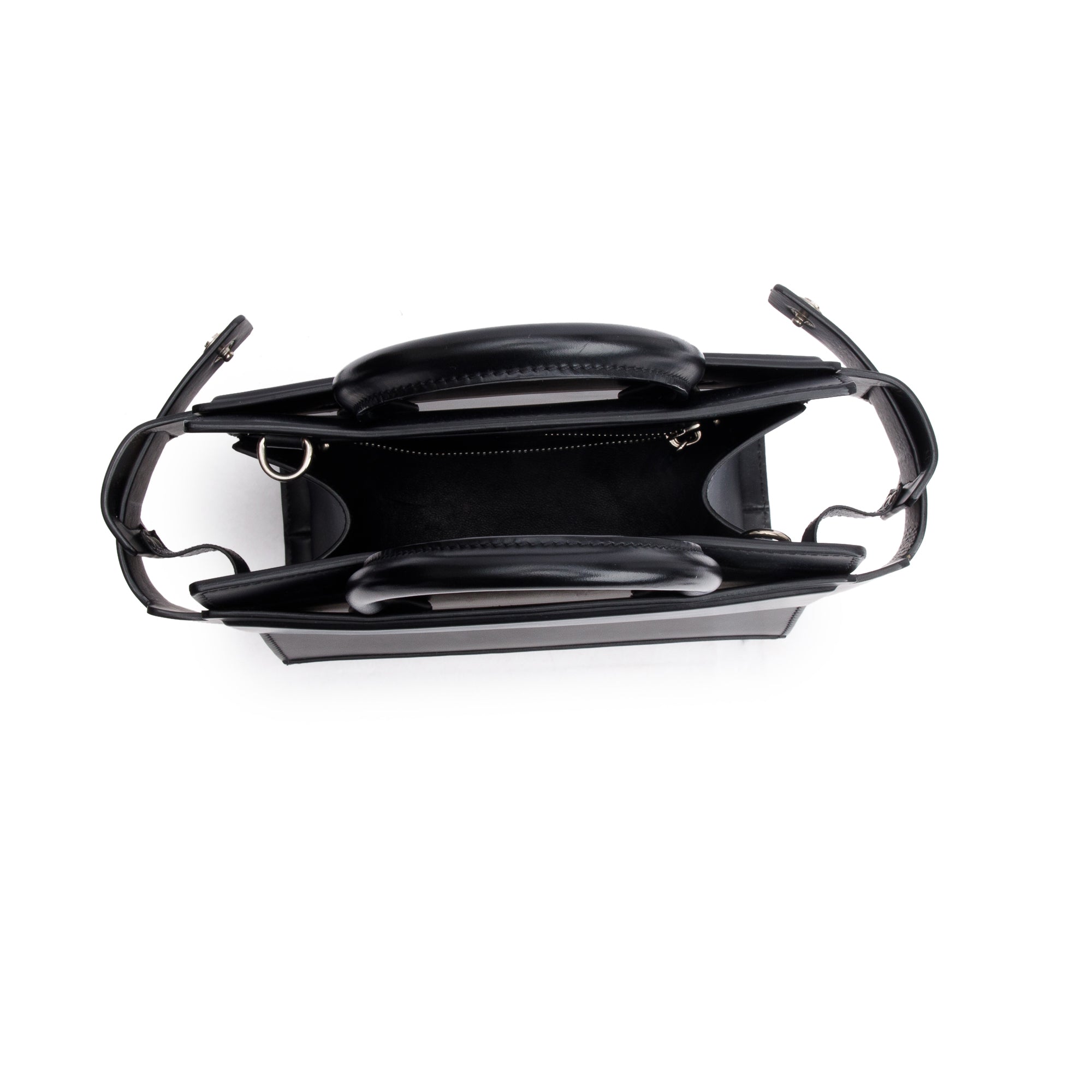 Givenchy Black Smooth Leather Small Horizon Top Handle bag