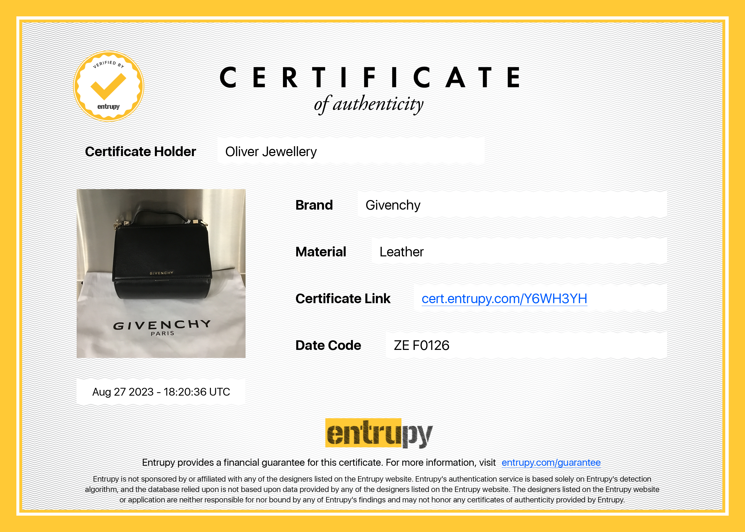 Givenchy Black Textured Calfskin Mini Pandora Box Chain Bag