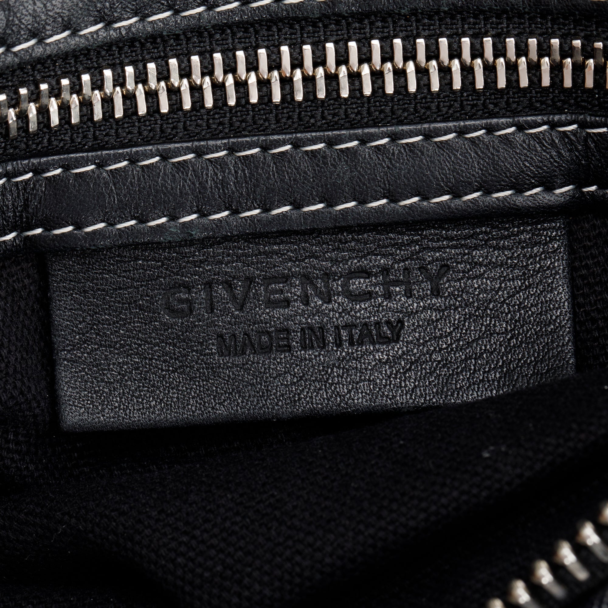 Givenchy Blue Denim Black Calfskin Leather Small Pandora Satchel