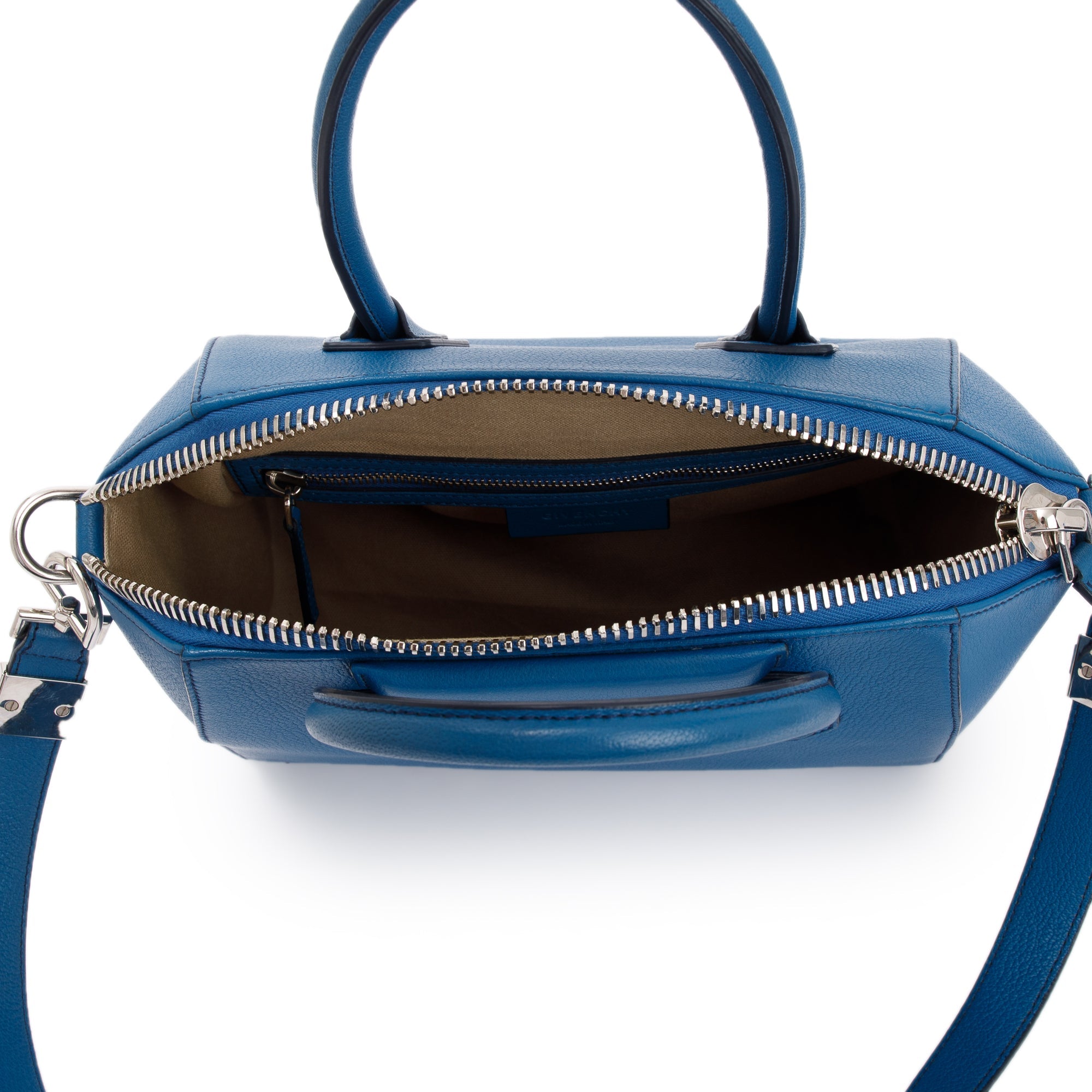 Givenchy Blue Grained Calfskin Small Antigona Bag