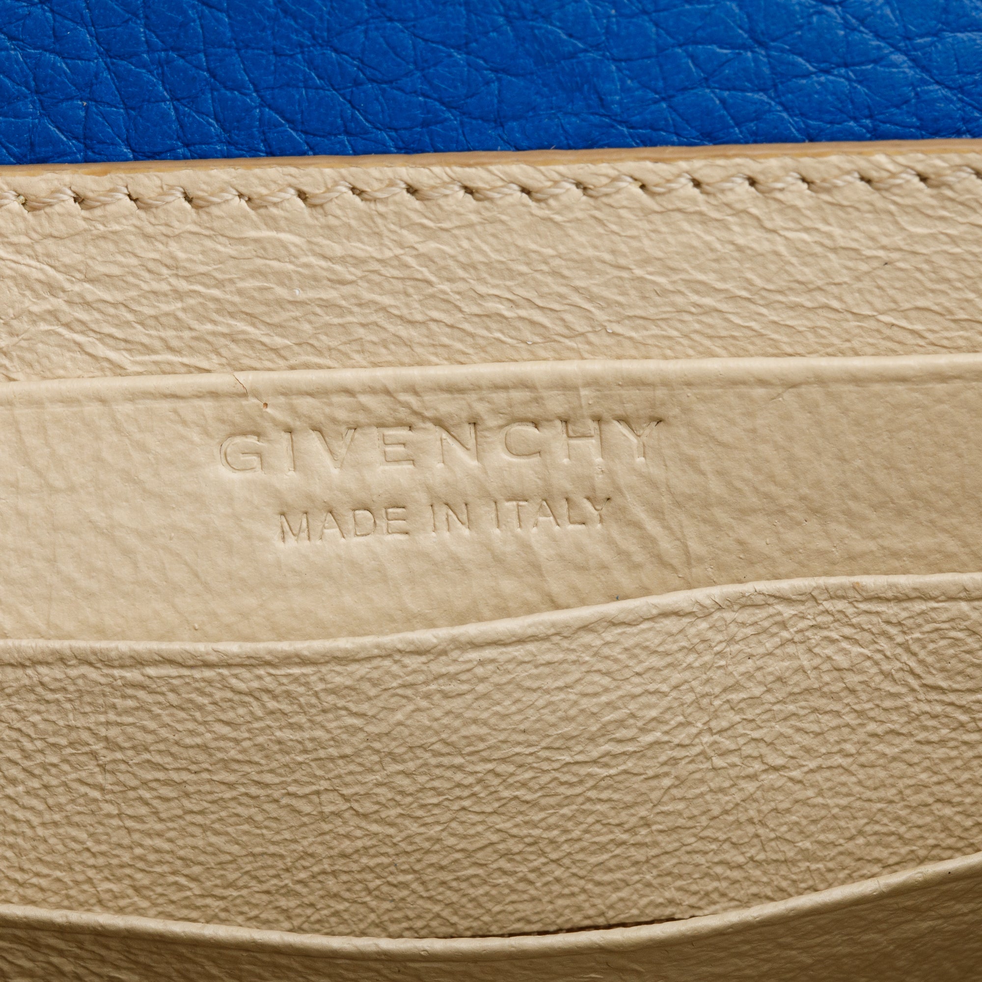 Givenchy Blue Leather Nano Horizon Top Handle bag w/ Strap