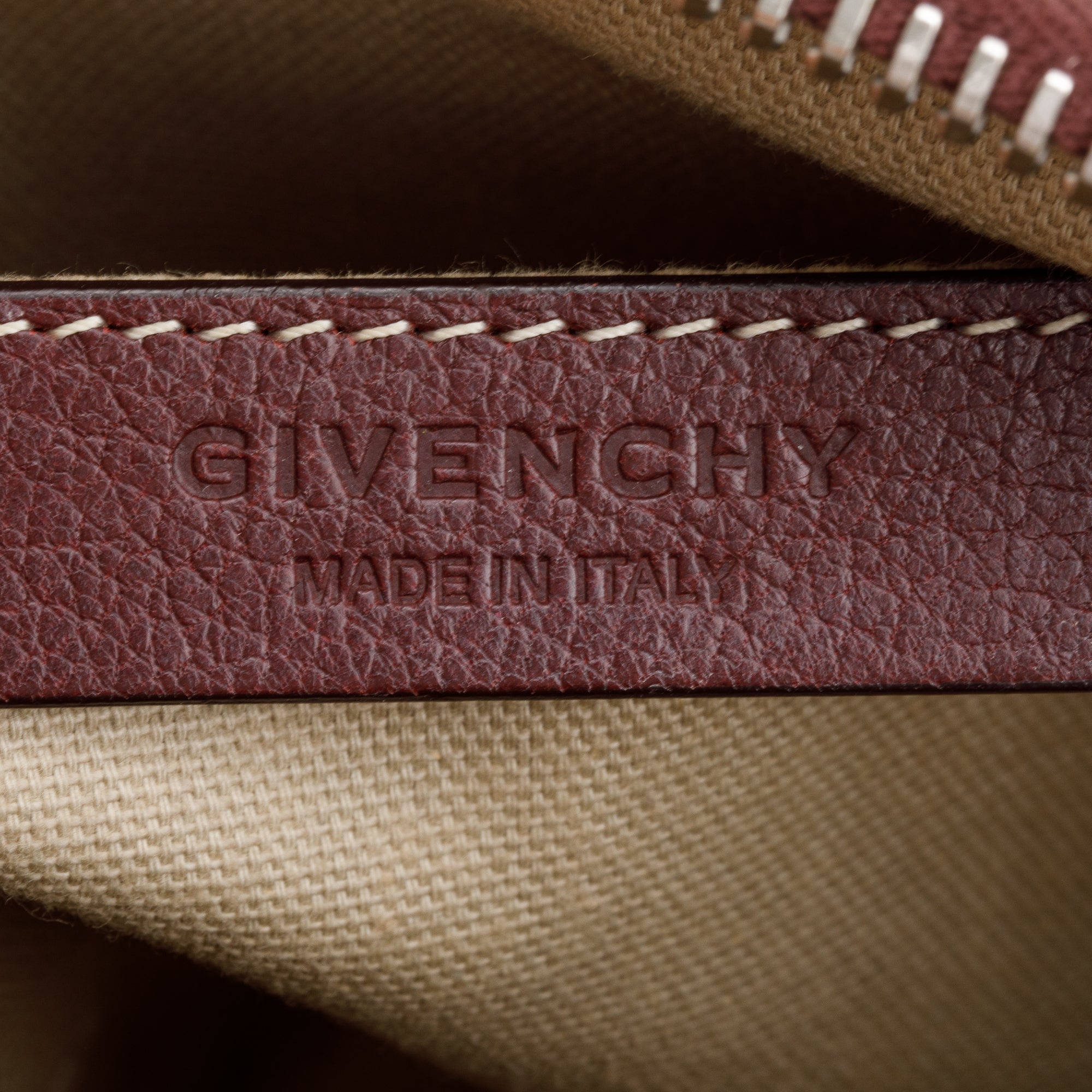 Givenchy Burgundy Calfskin Leather Small Antigona Beauty Wristlet Bag