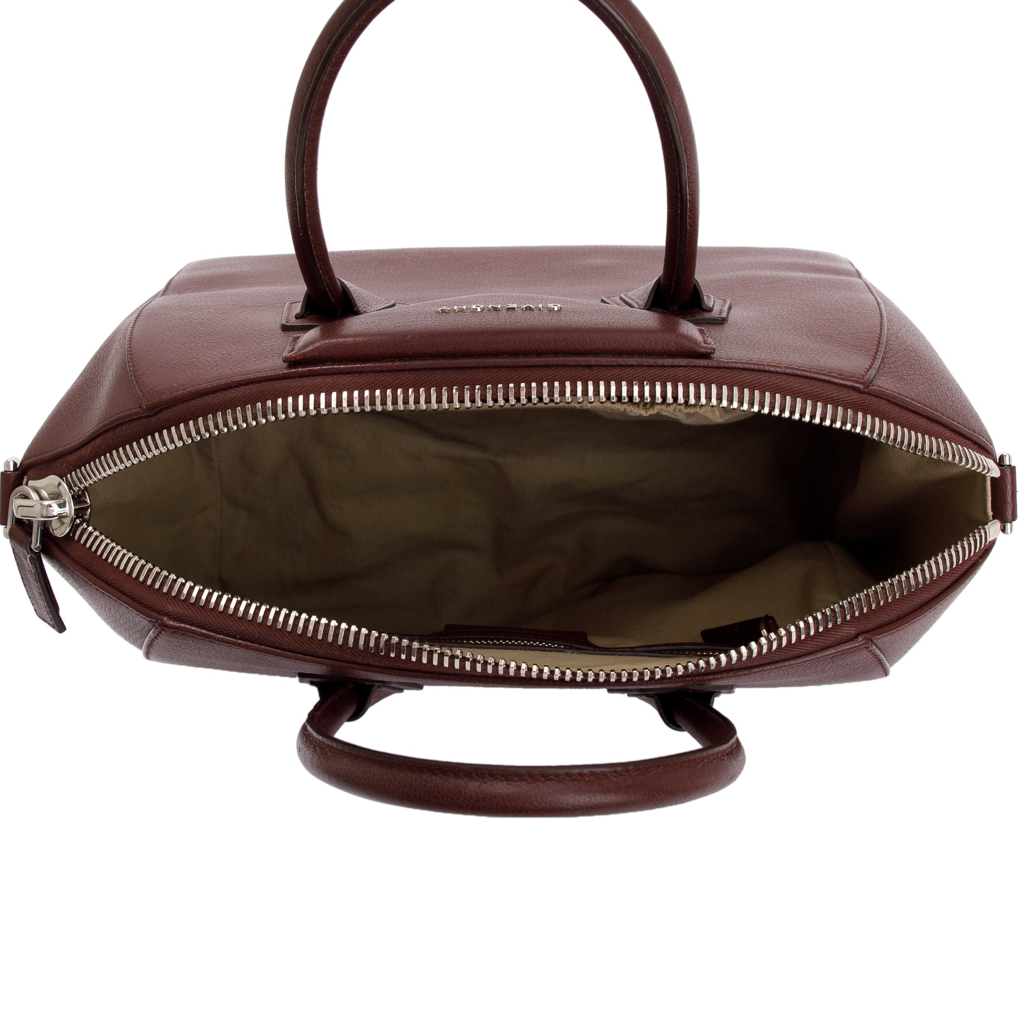 Givenchy Burgundy Grained Leather Medium Antigona Bag