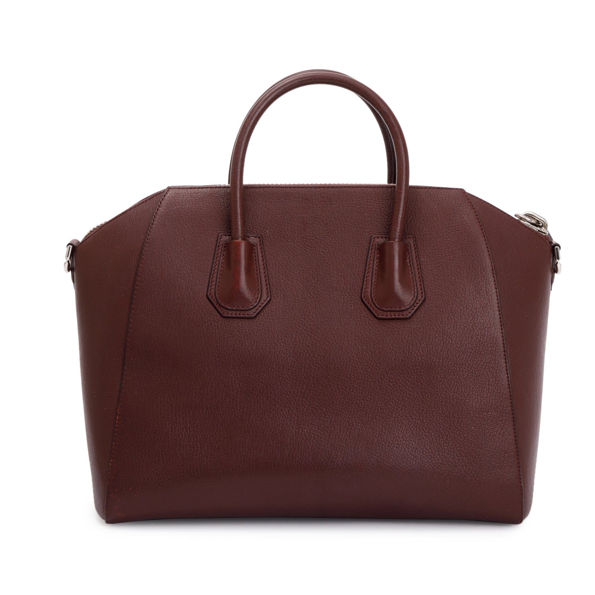 Givenchy Burgundy Grained Leather Medium Antigona Bag