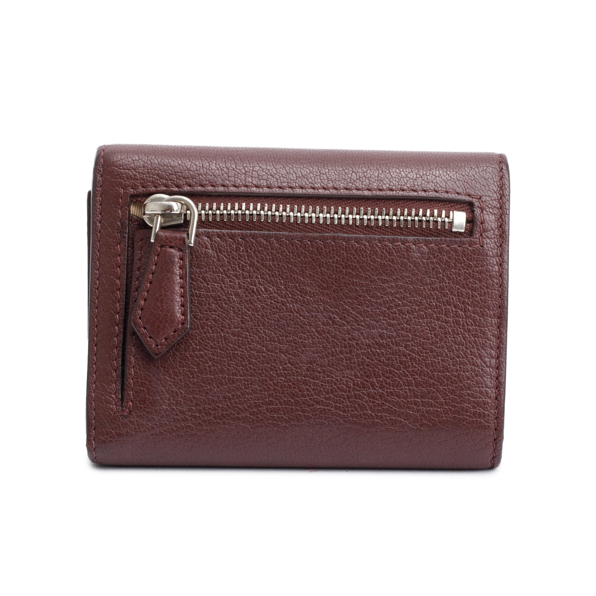 Givenchy Burgundy Leather Trifold Compact Wallet w/ Box