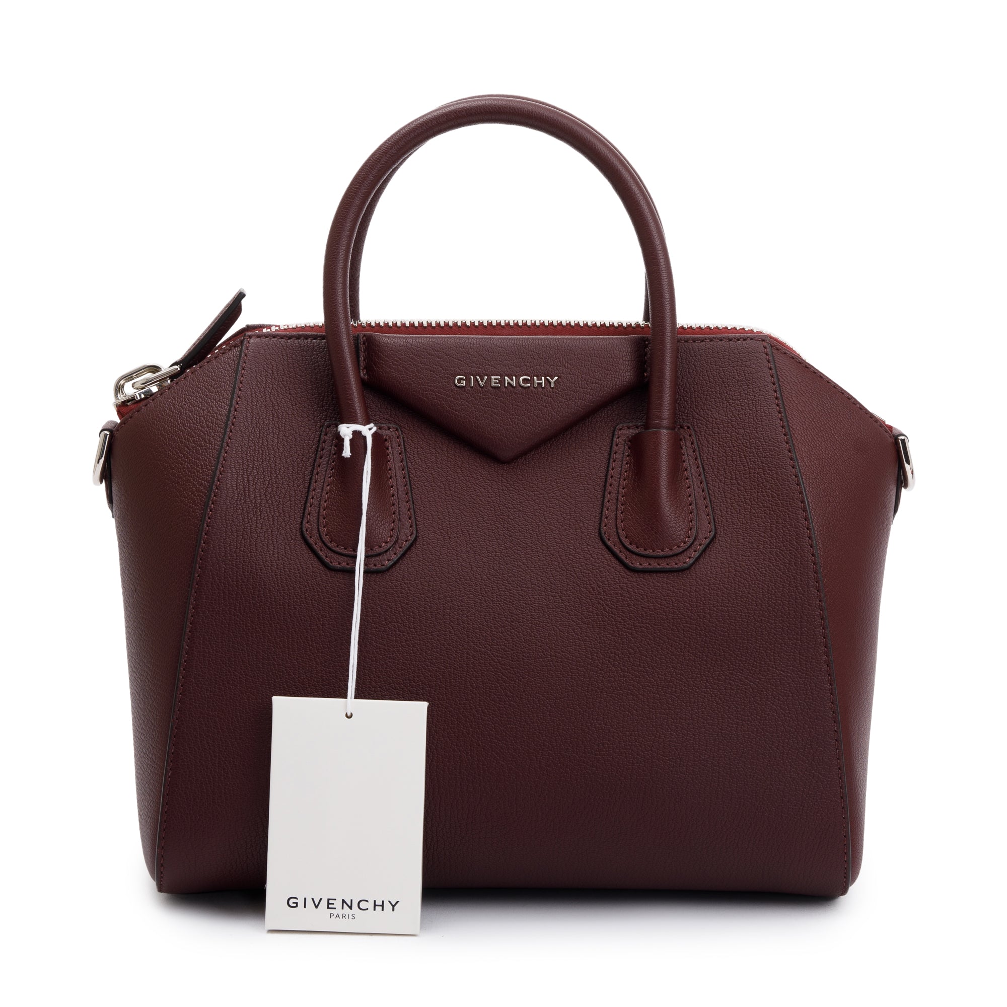Givenchy Burgundy Sugar Goatskin Leather Small Antigona Bag