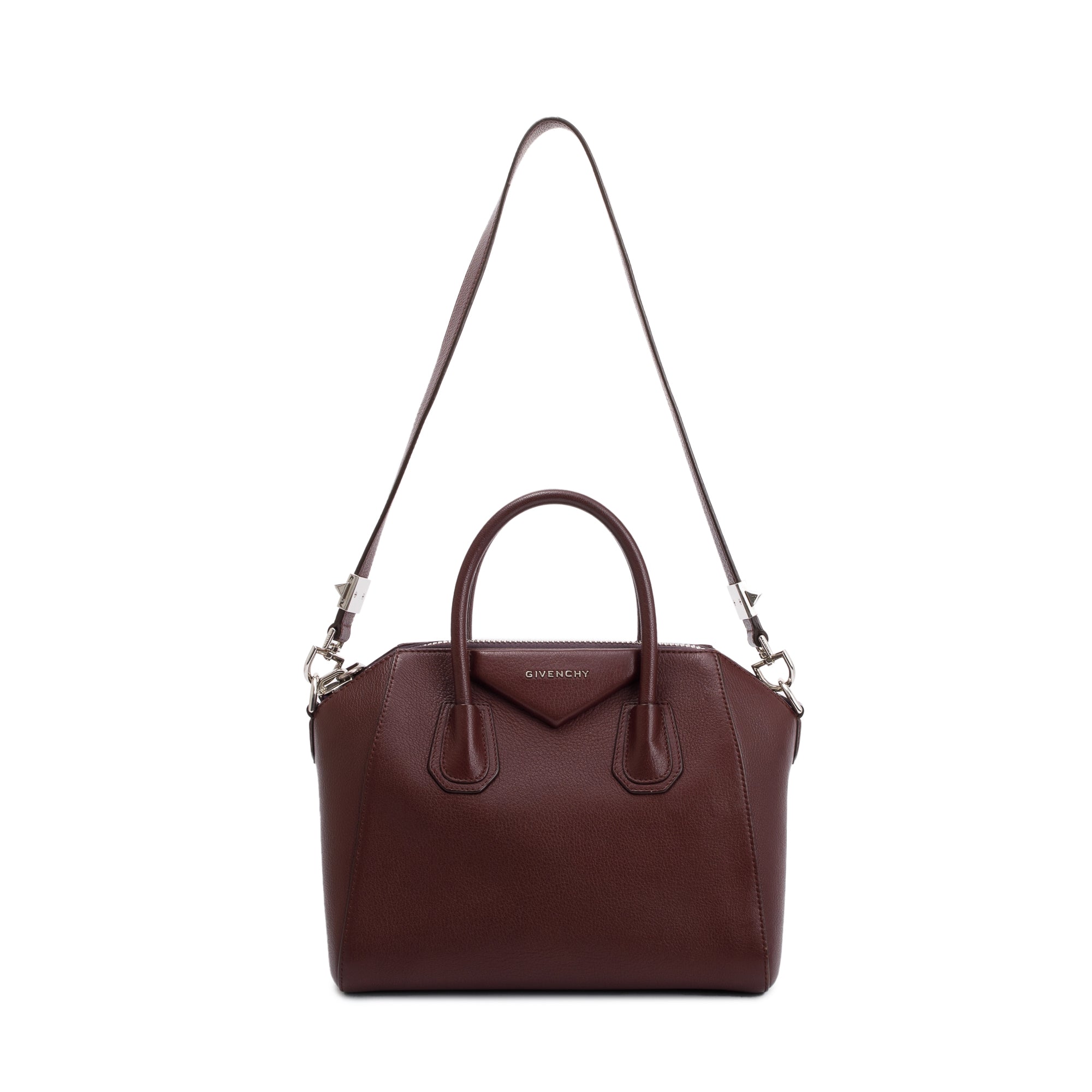 Givenchy Burgundy Sugar Goatskin Leather Small Antigona Bag