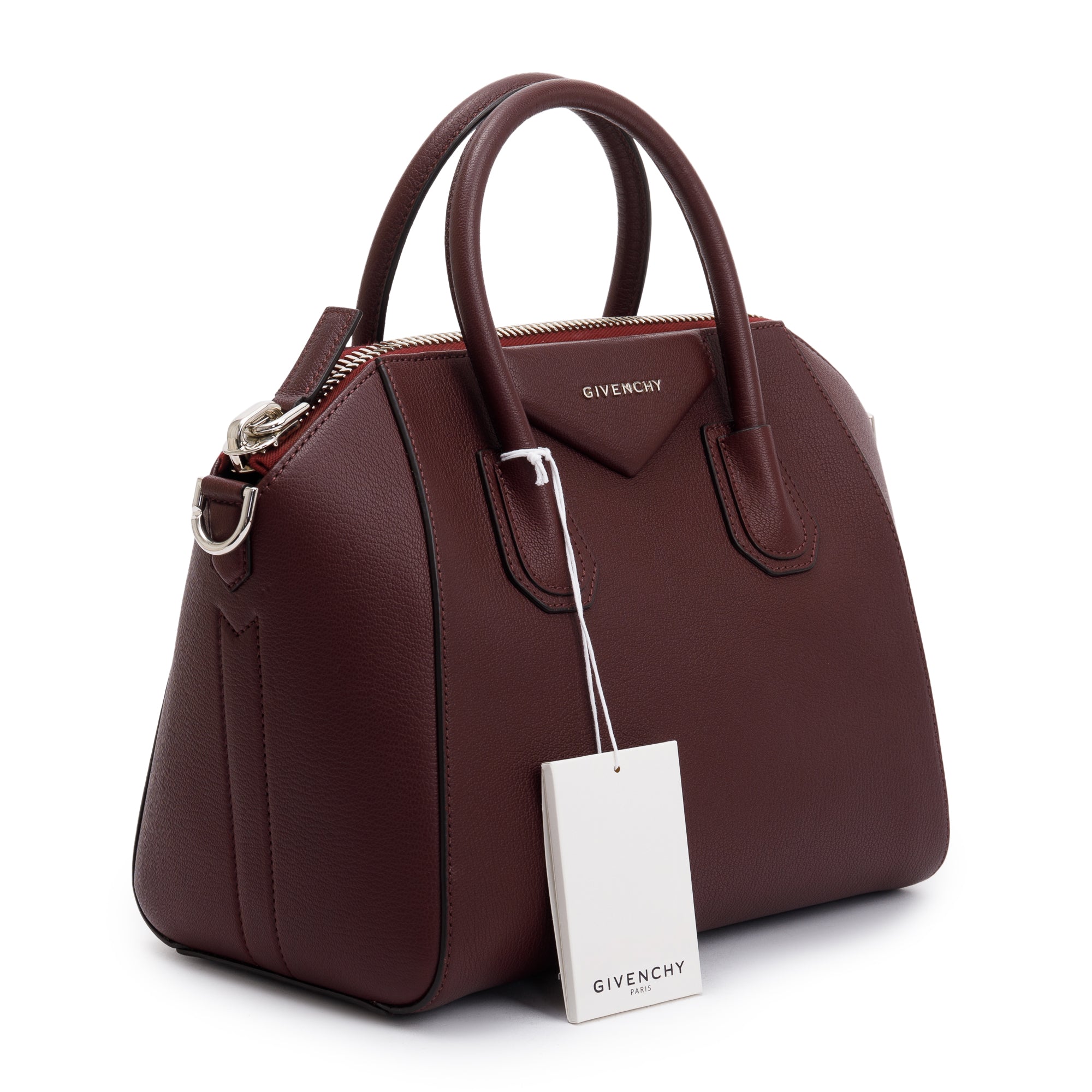 Givenchy Burgundy Sugar Goatskin Leather Small Antigona Bag