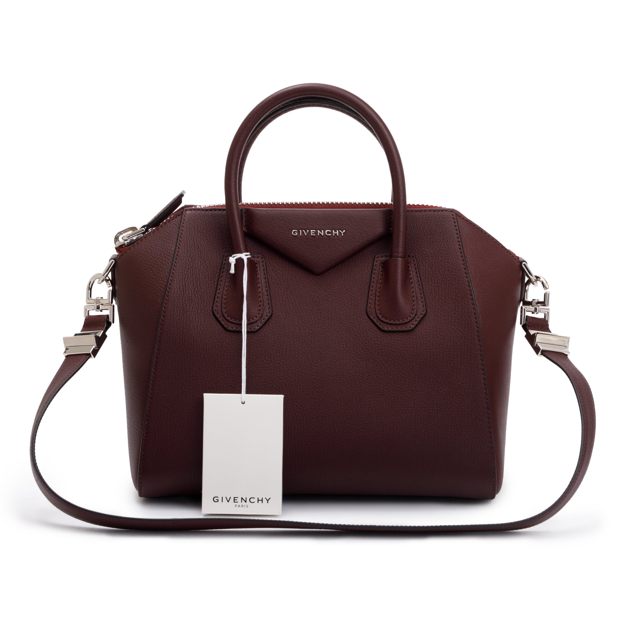 Givenchy Burgundy Sugar Goatskin Leather Small Antigona Bag