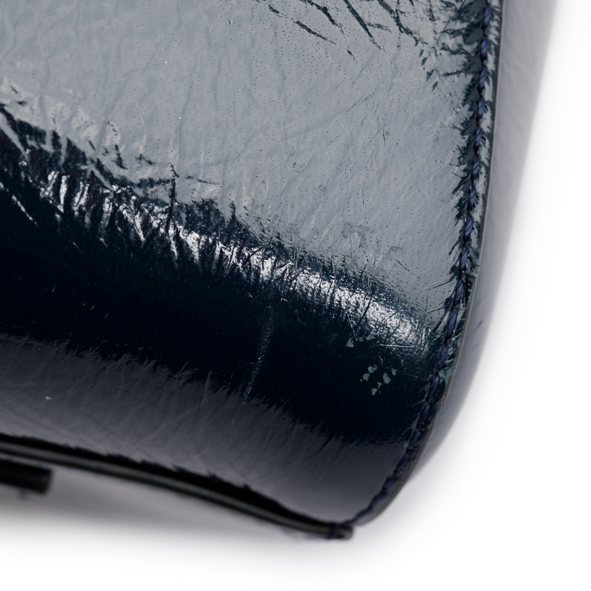 Givenchy Deep Blue Textured Patent Leather Small Antigona Bag