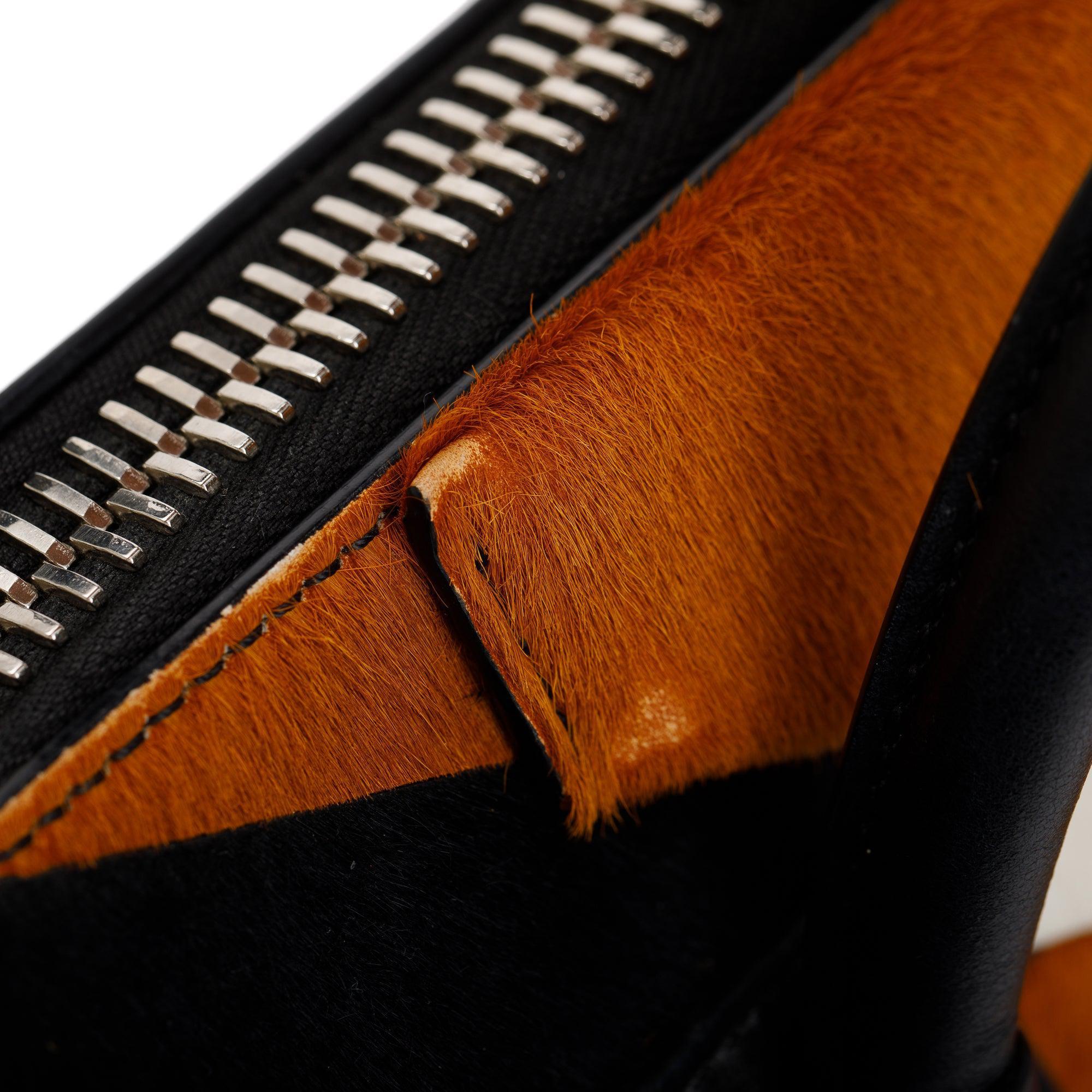 Givenchy Fur Trim Black Calfskin Leather Medium Antigona Bag