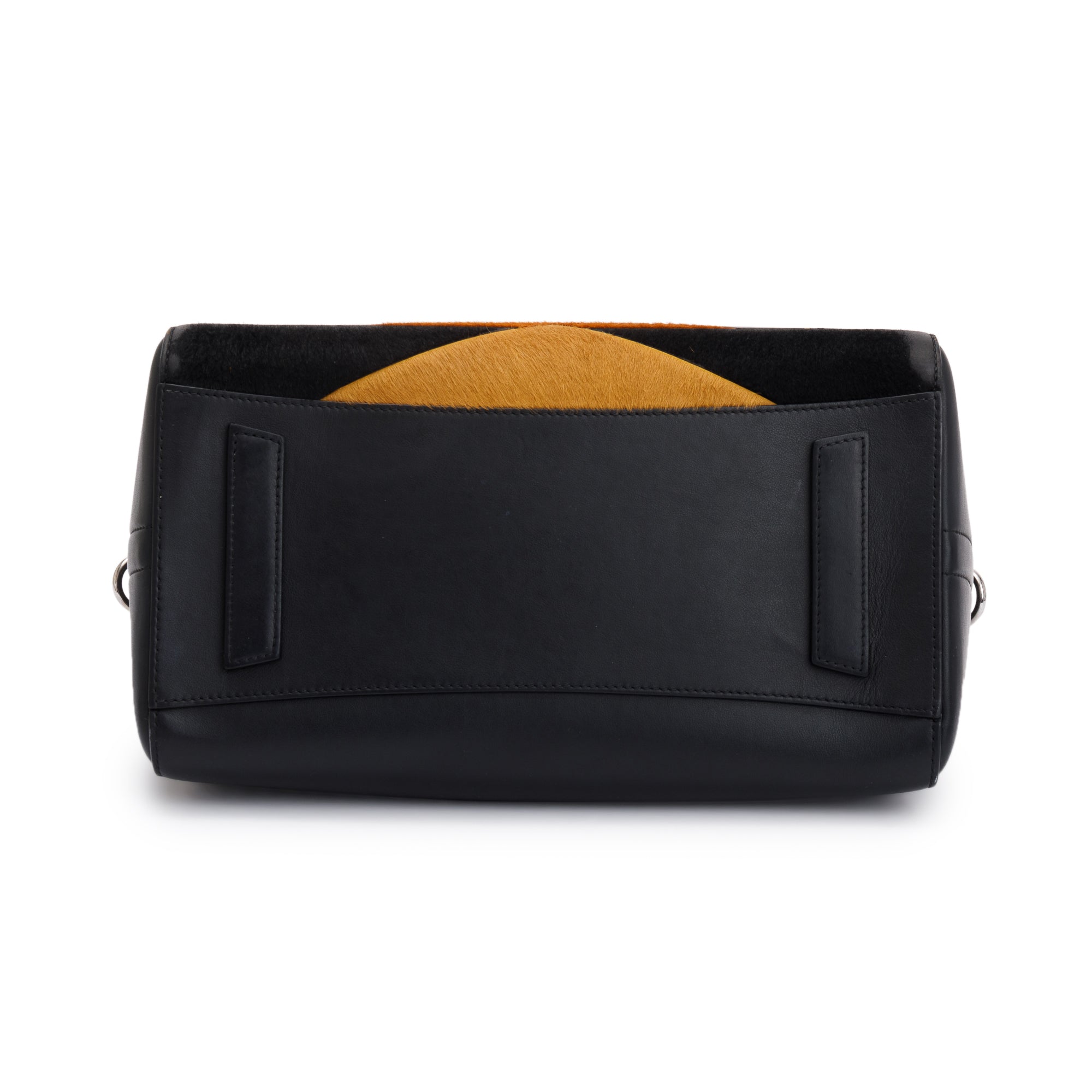 Givenchy Fur Trim Black Calfskin Leather Medium Antigona Bag